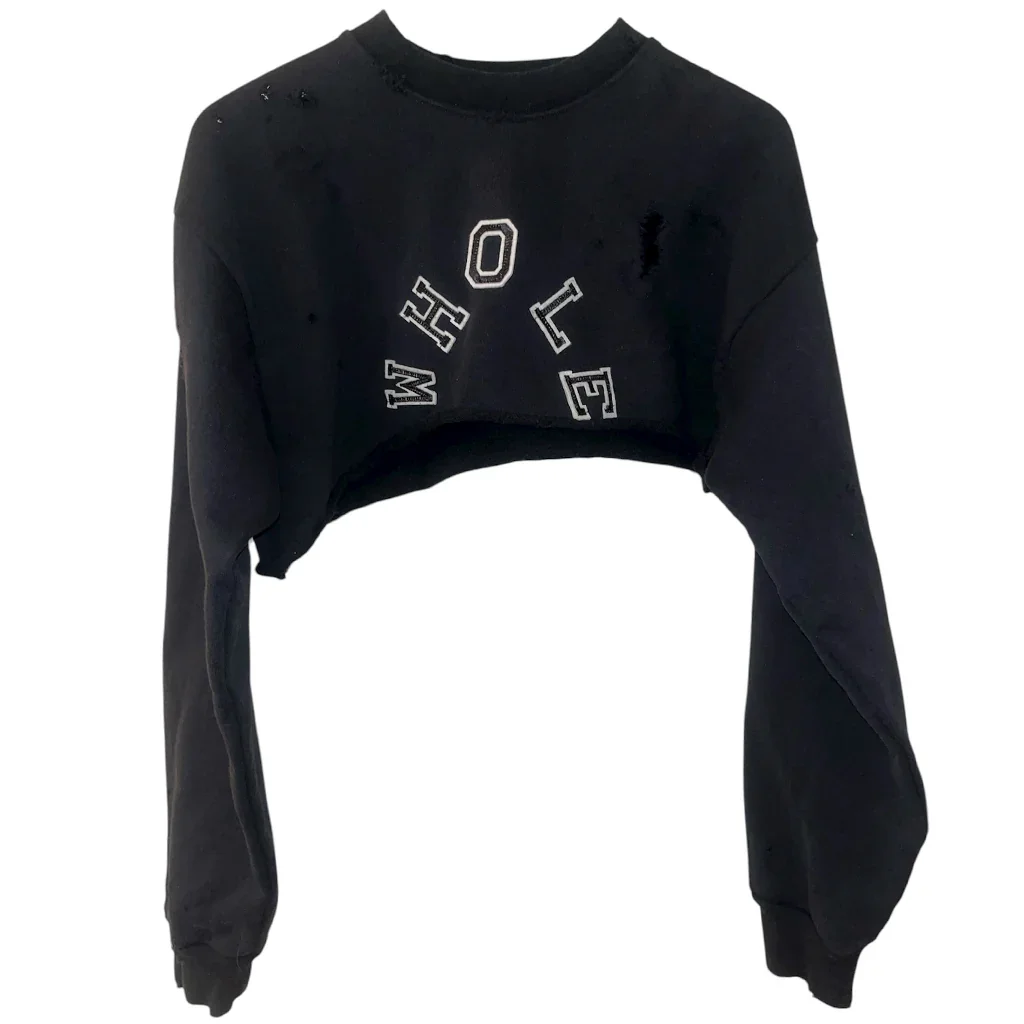 WHOLE Cropped Patchwork Logo Sweater