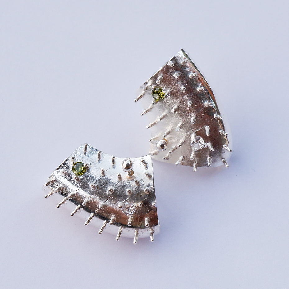 POND IN THE FISH R140 Earrings Silver