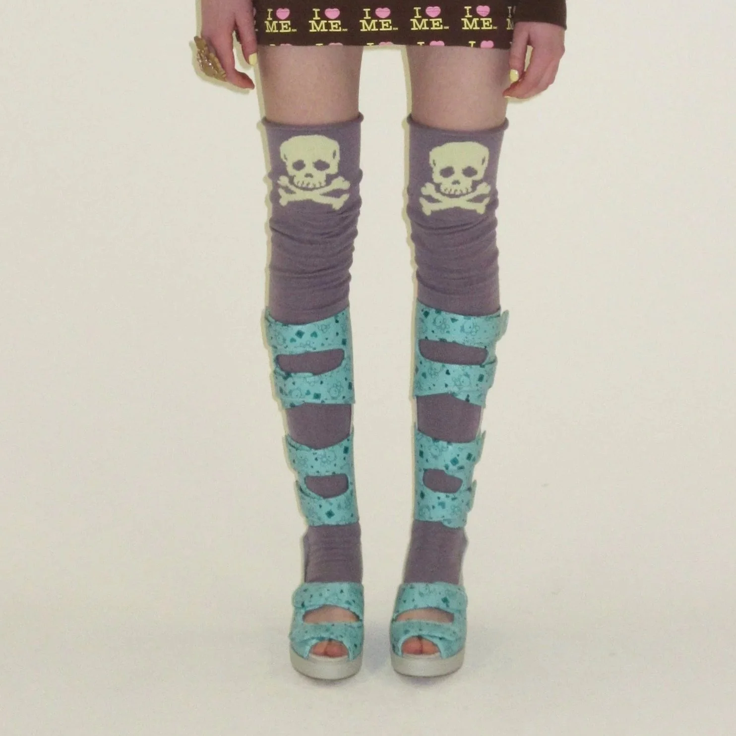 ASHLEY WILLIAMS Purple Skull Stockings