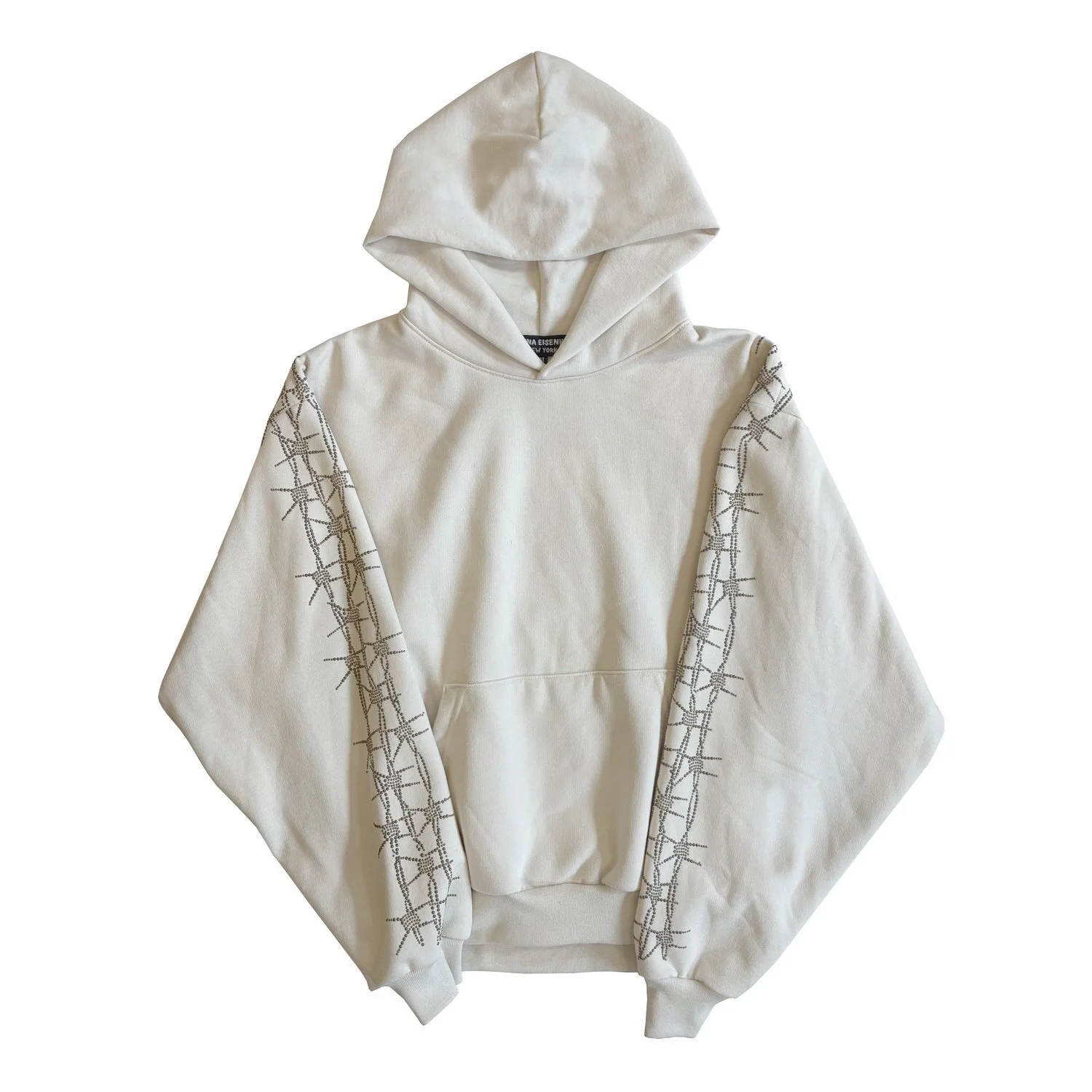 HELENA EISENHART Ivory Barb Wire Hoodie