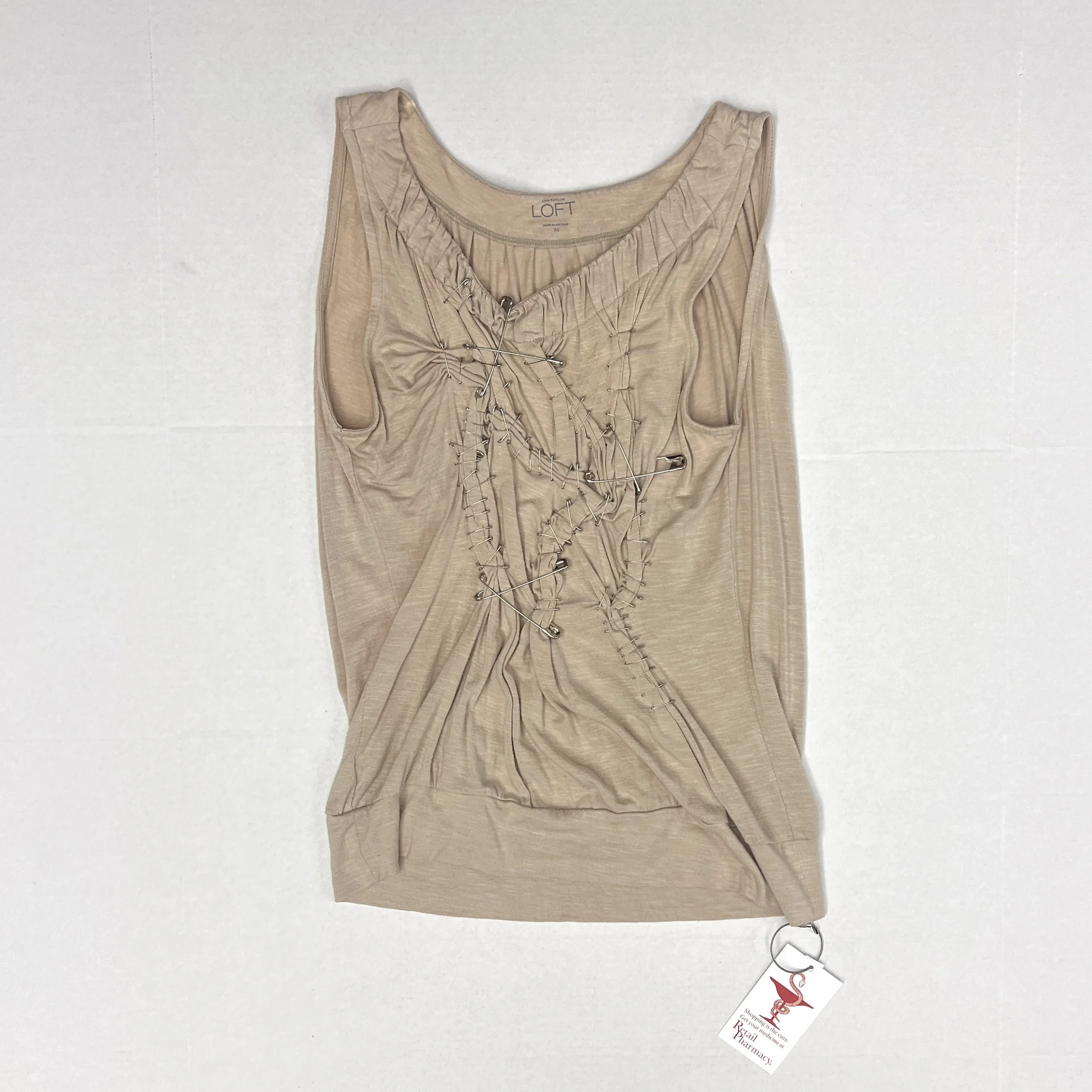 CA22 Beige Ruched PnP Tank