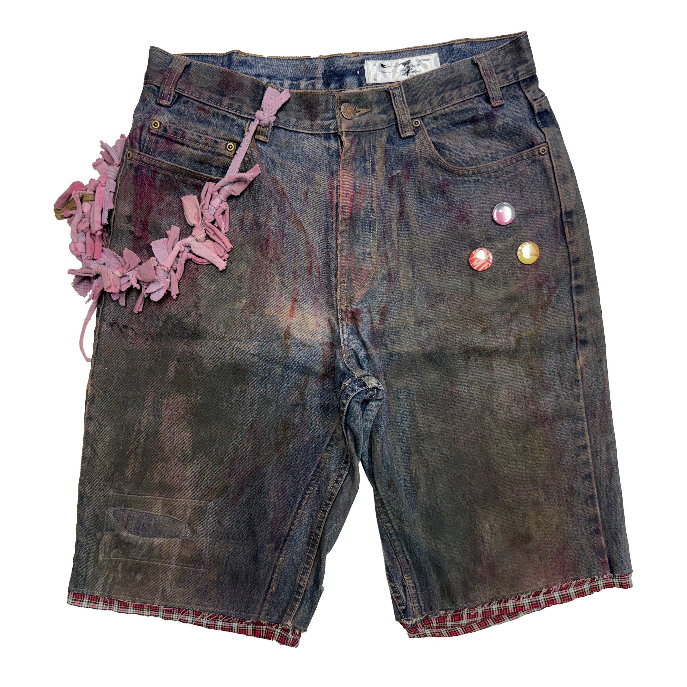 WWWYRED Metal Printed Denim Shorts