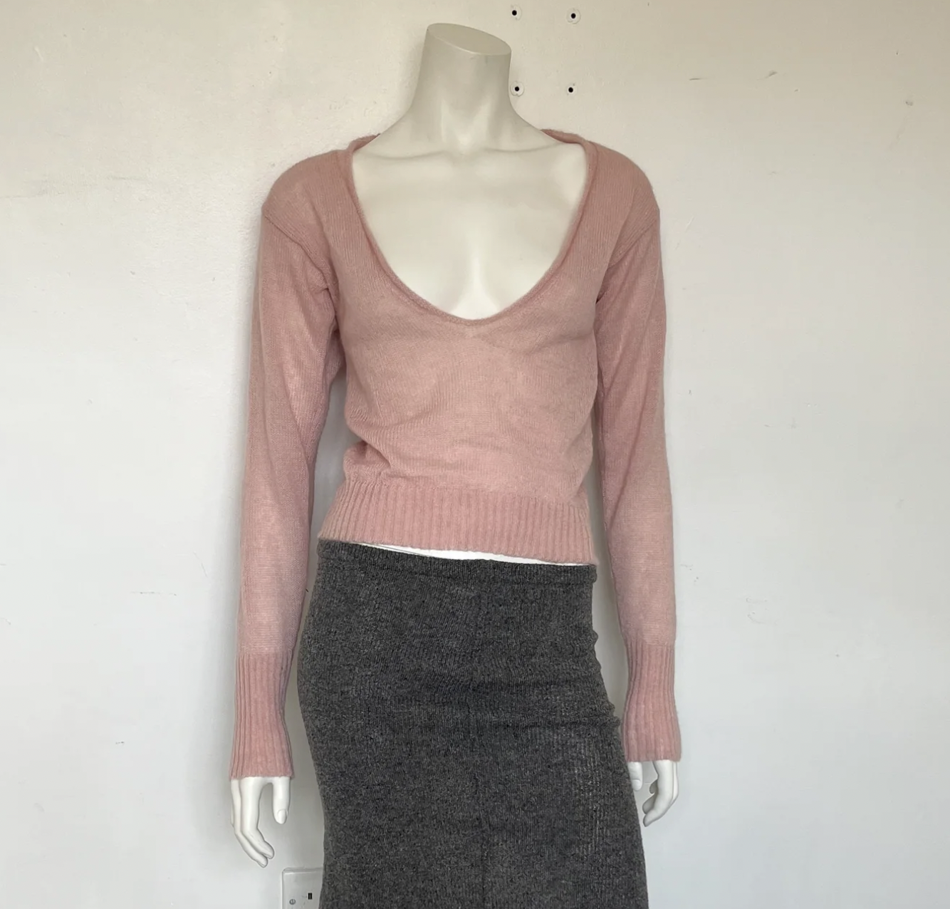 LILIES OF THE VALLEY Pink Mohair Sweater