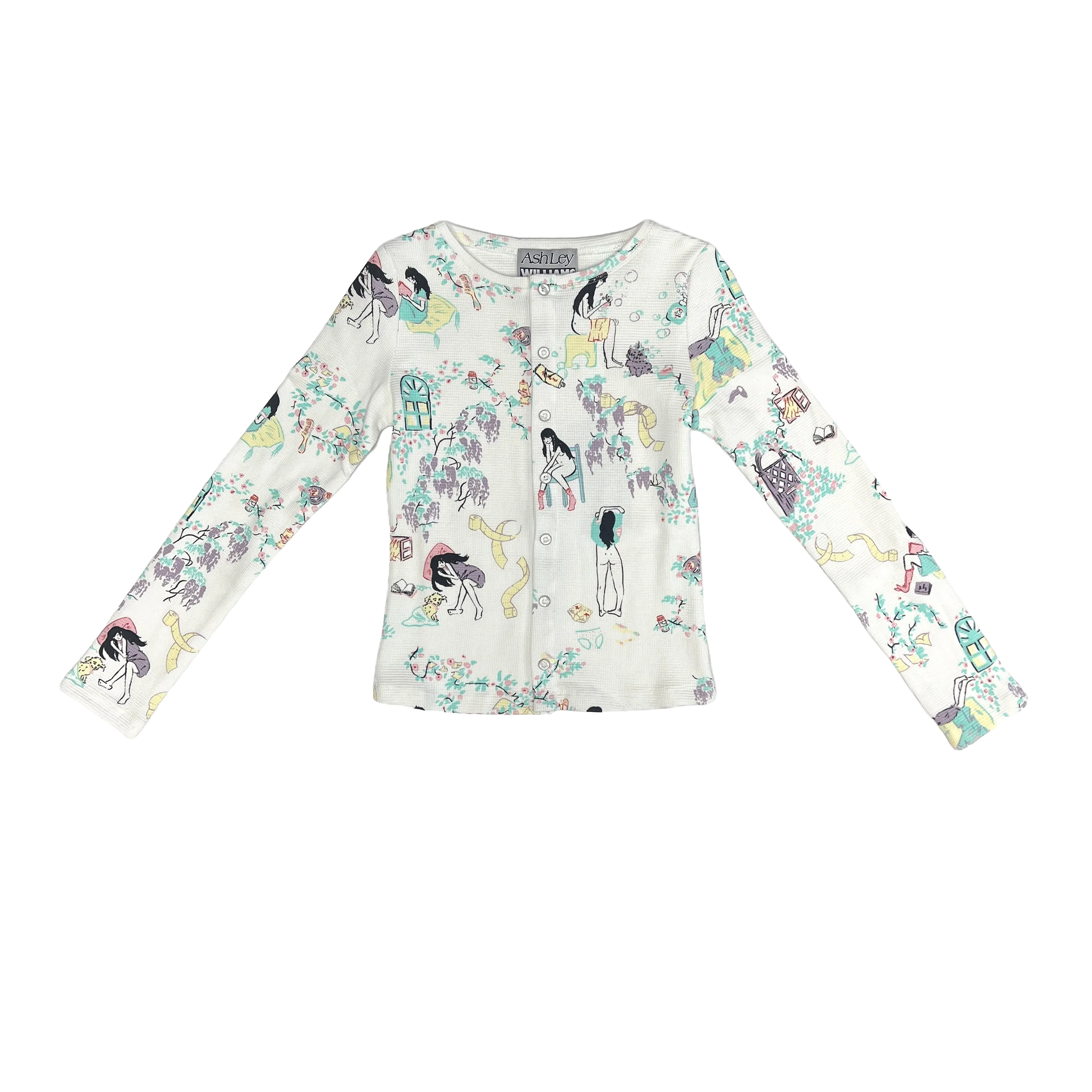 ASHLEY WILLIAMS Thermal Top "Day In The Life" Gray