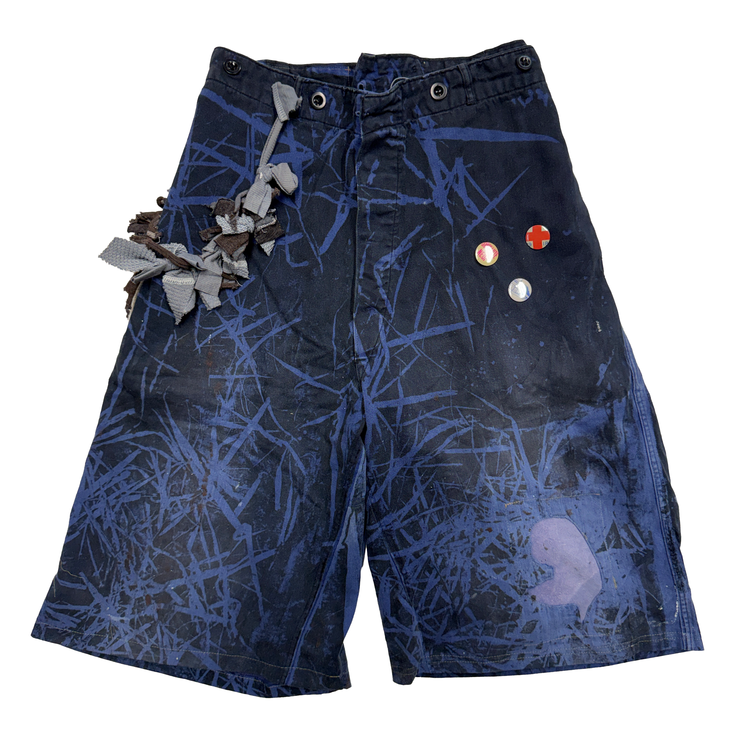 WWWYRED Blue Metal Printed Denim Shorts