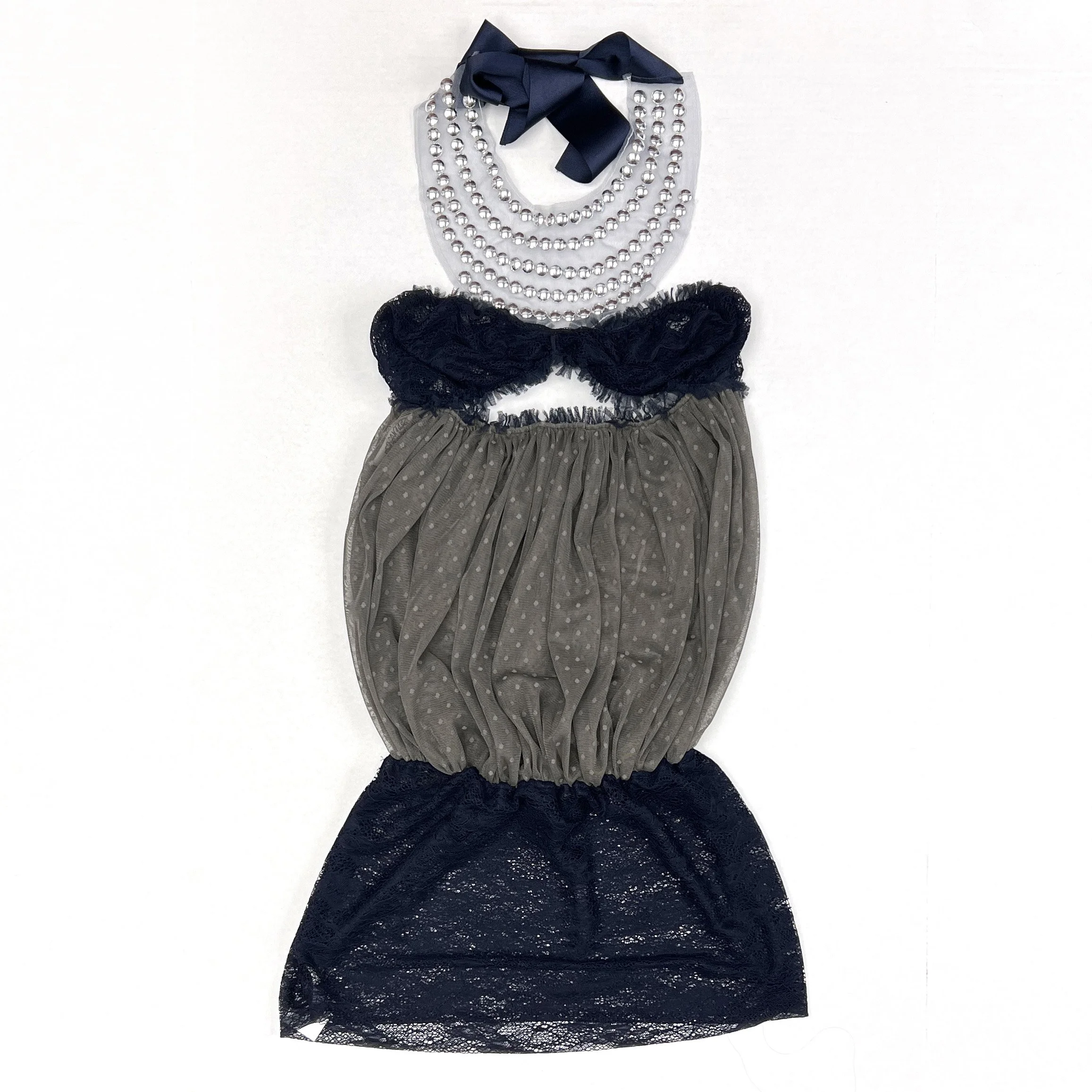 KATYA ZELENTSOVA Dove Studded Bib Mini Dress