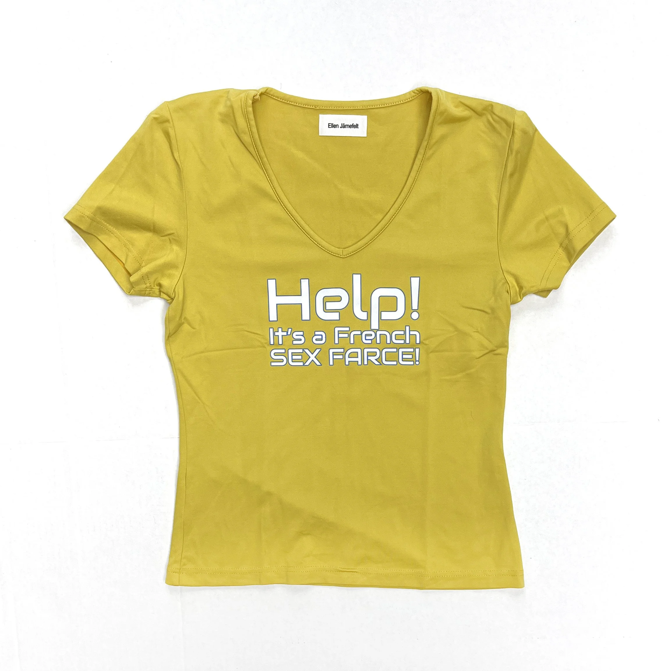 ELLEN JARNEFELT Sex Farce Chartreuse Tee