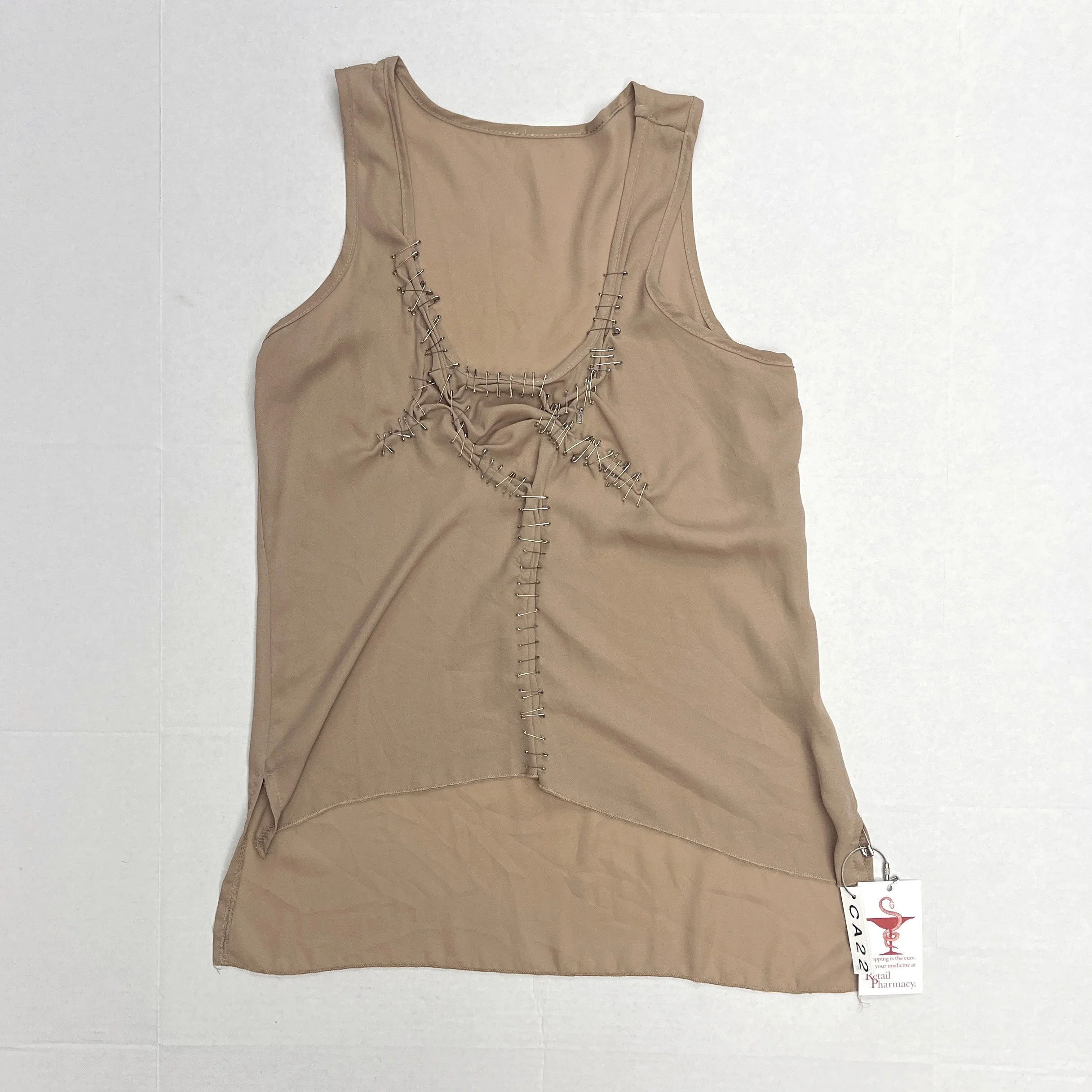 CA22 Beige Chiffon PnP Tank