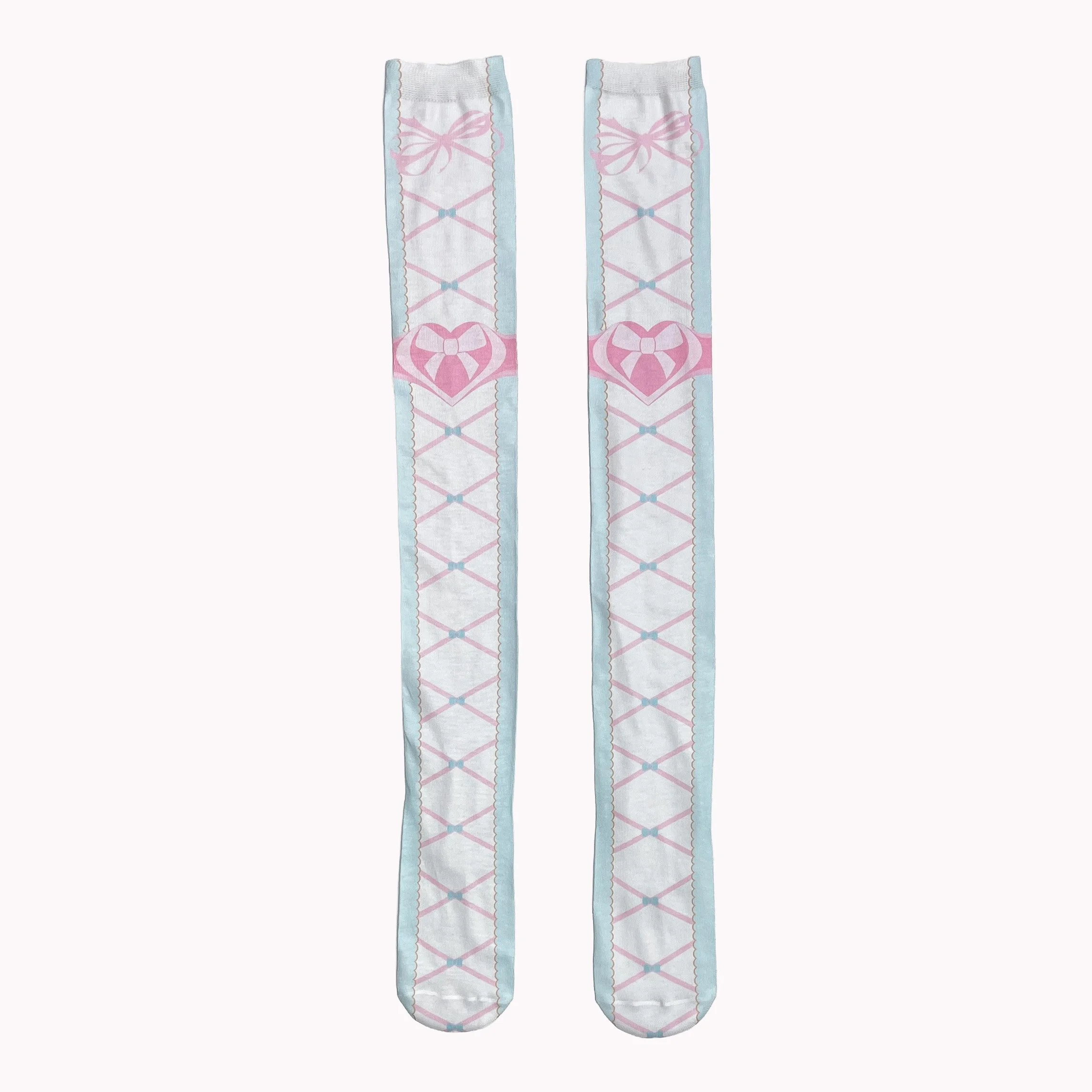 ROE2ME DOLLY Blue Heart Jointed Knee Socks