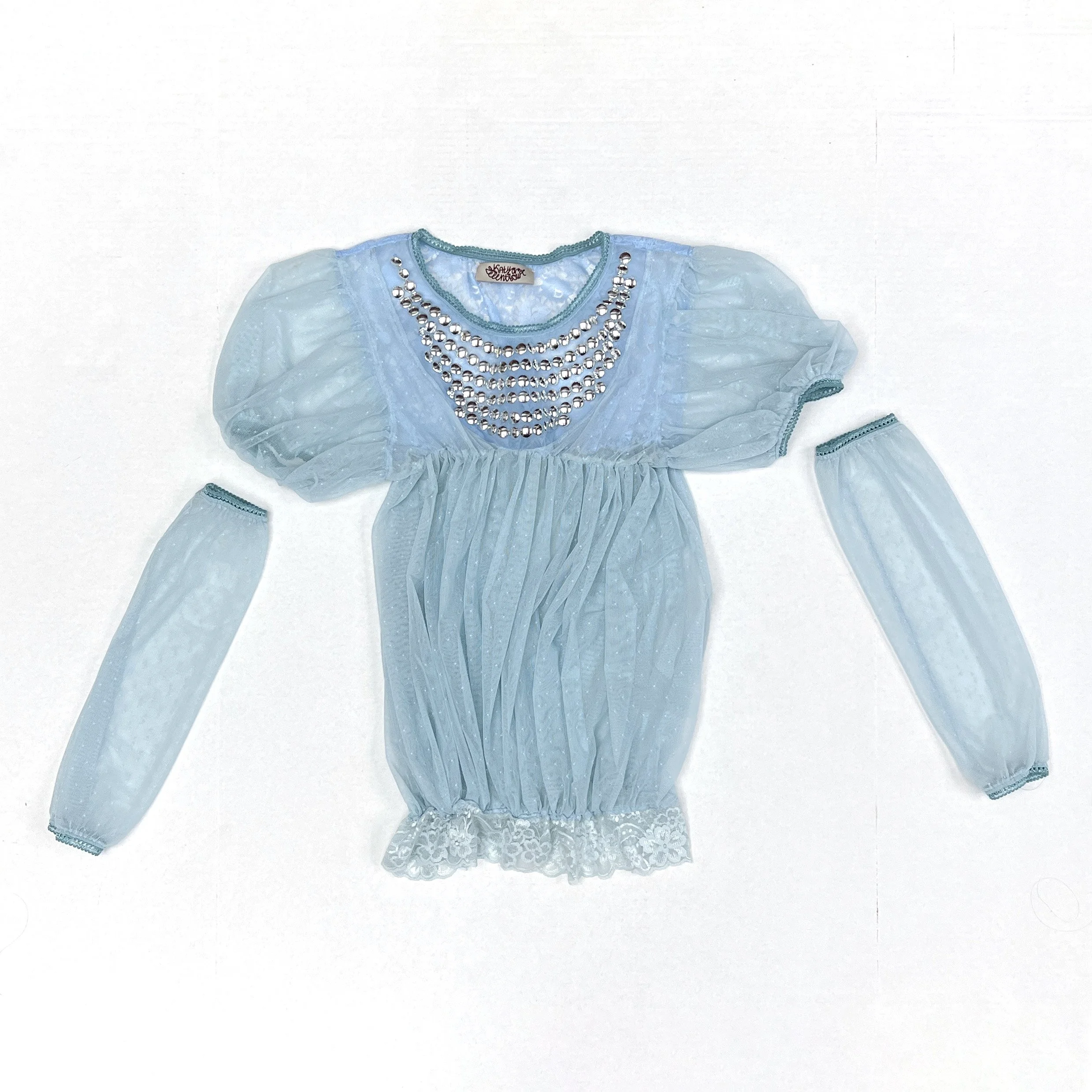 KATYA ZELENTSOVA Baby Blue Babydoll Top