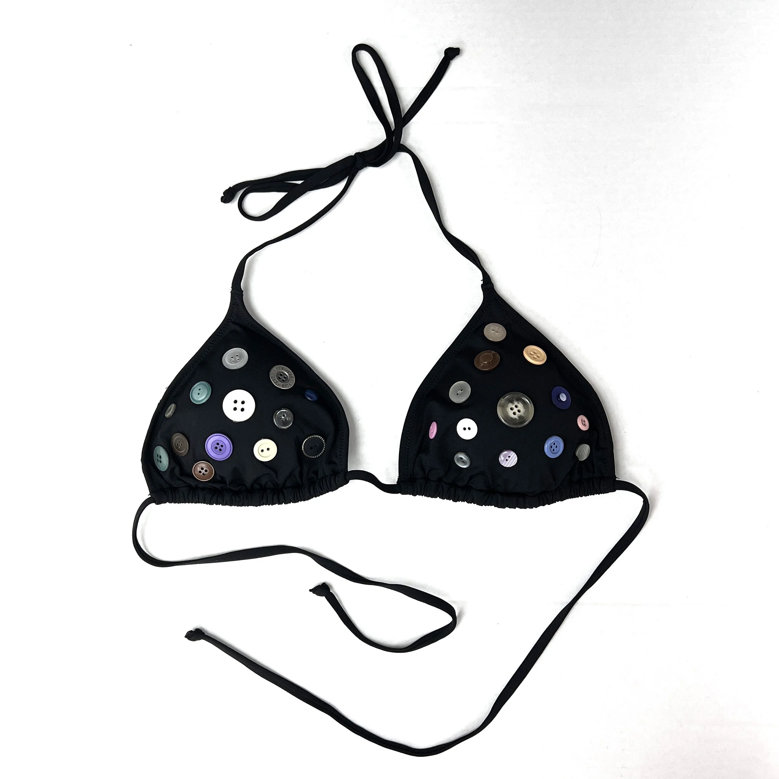 ELLEN JARNEFELT Black Button Bikini Top 1