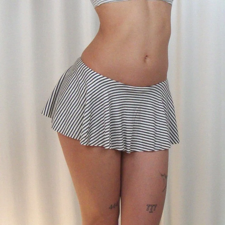 ANGEL MOON Charcoal Stripe Luci Skort