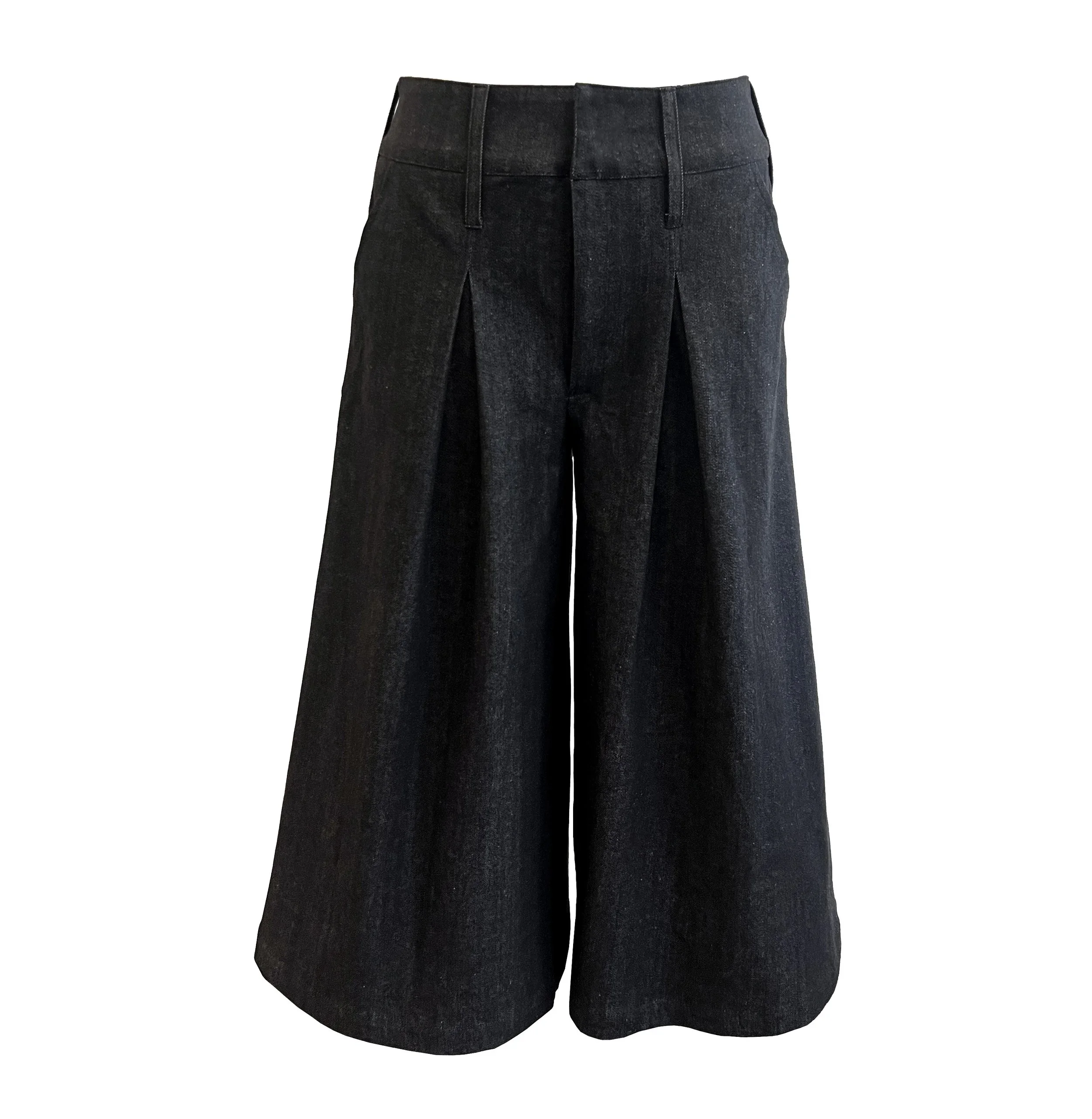 HELENA EISENHART XLong Pleat Denim Shorts