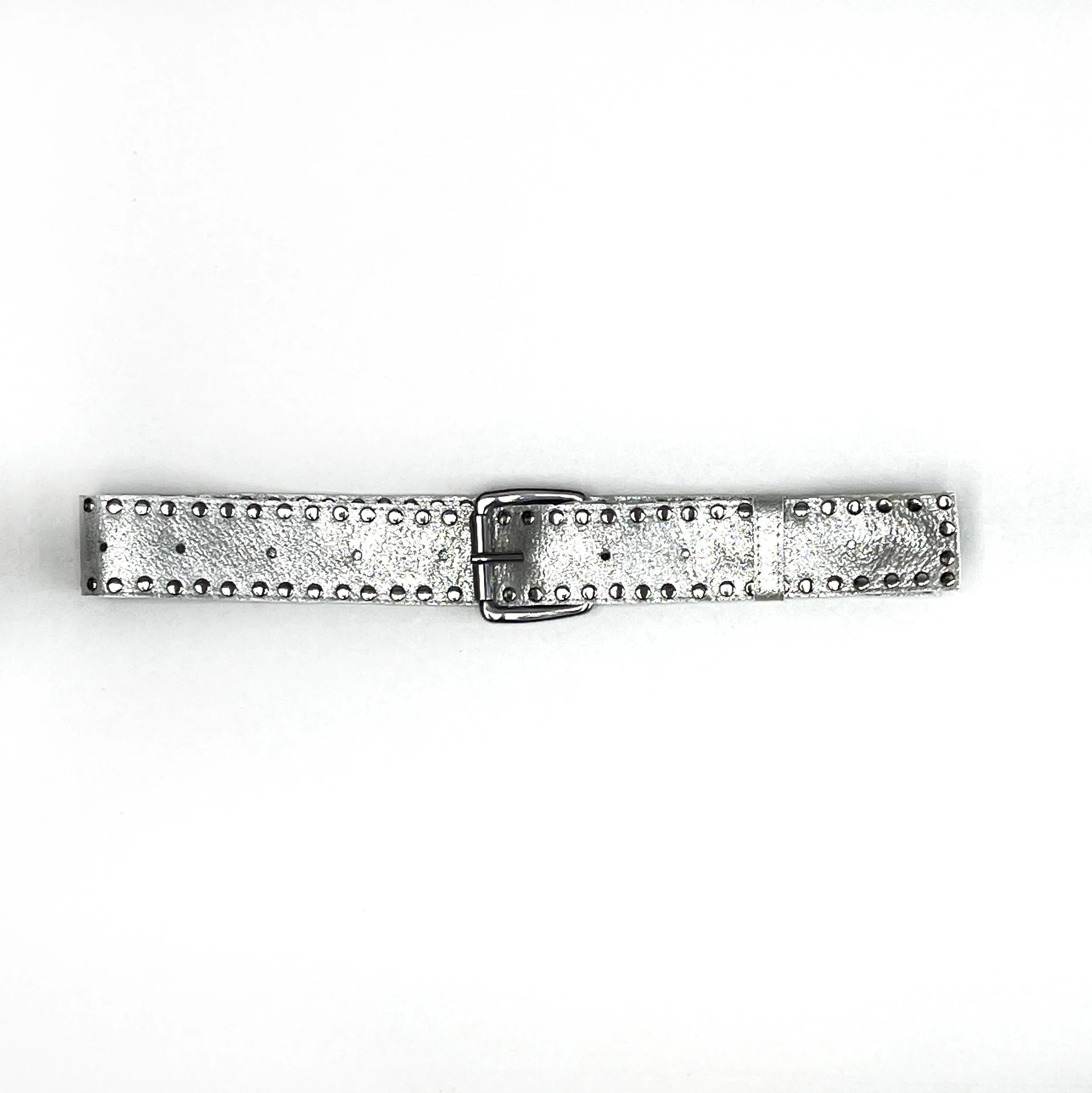 HELENA EISENHART Silver Leather Stud Belt