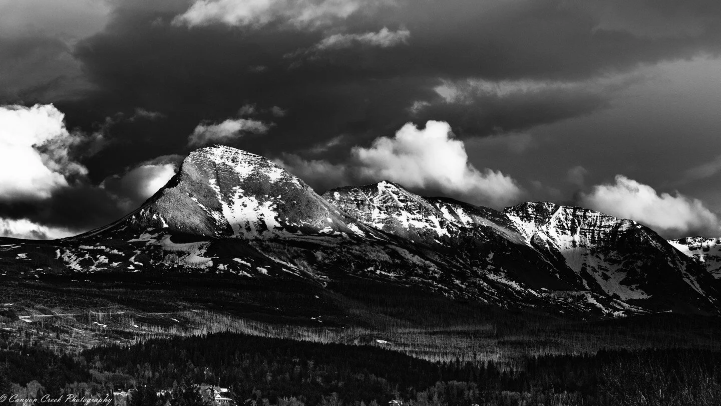 Channeling my inner Ansel Adams this evening. 
#glaciernationalpark #ilovenature #naturephotography #beautifulplanetearth