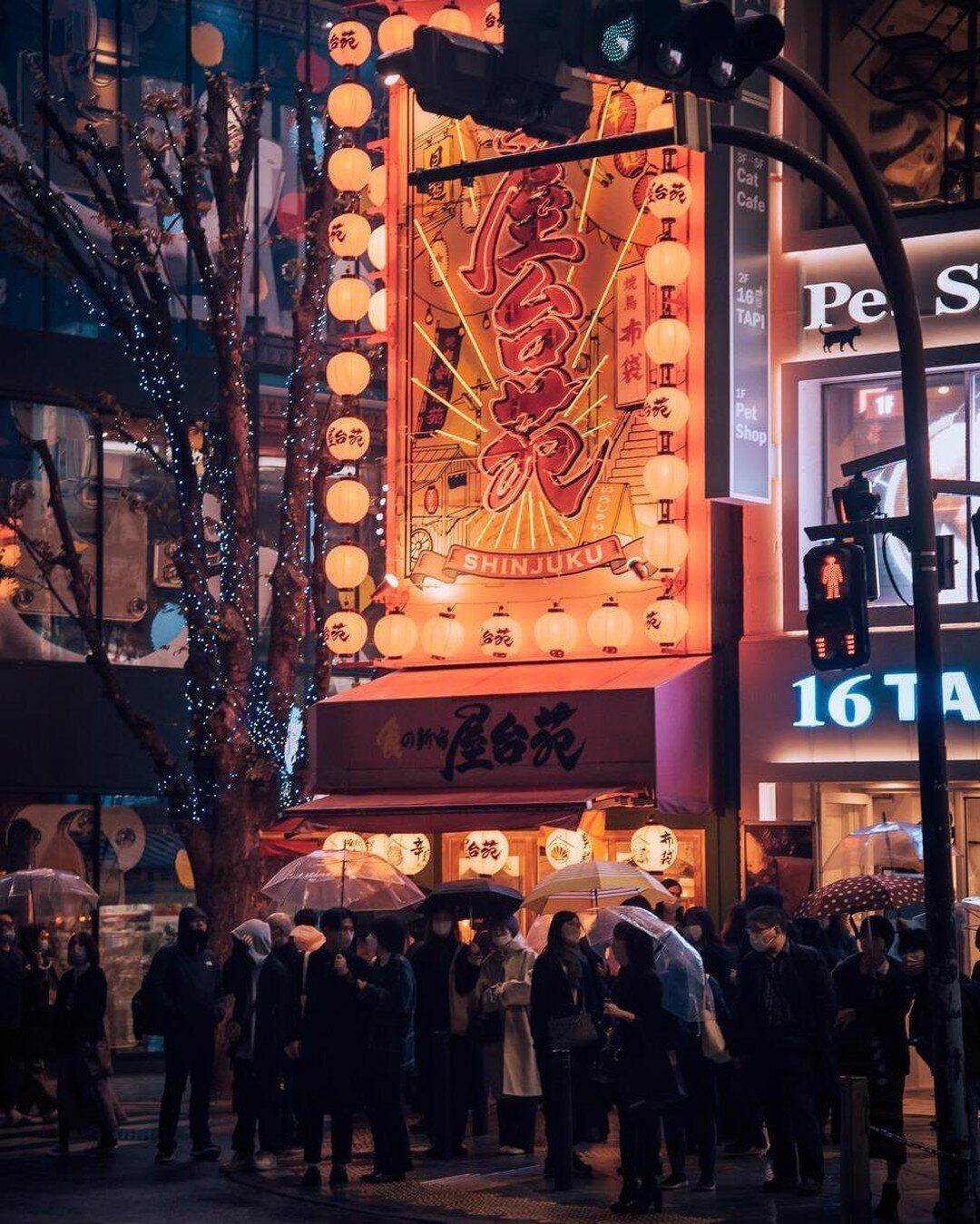 Yataien Crossing &bull; On an early December evening, in the midst of a cold rainy day, a stroll through the ever-buzzing Shinjuku brings forward a full experience of sights, sounds, smells, and taste. From the bright and colourful neon lights, to th