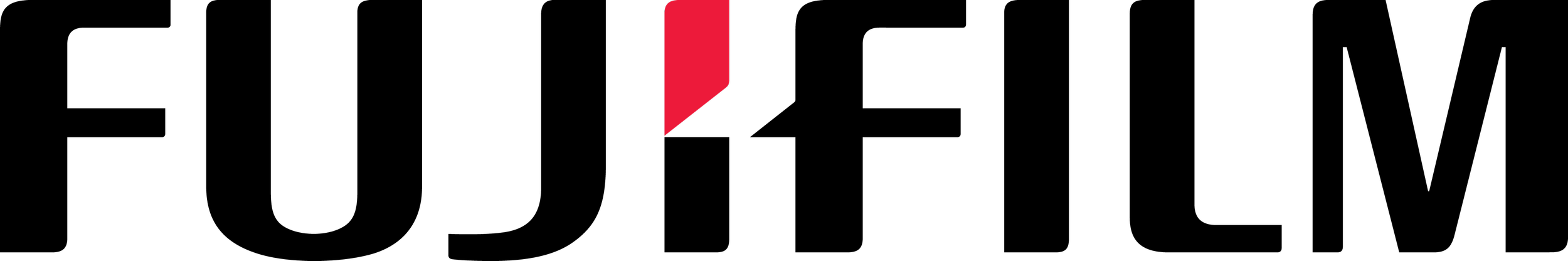 The logo of Fujifilm, a company that started out selling analog film stock then developing into various sectors such as consumer cameras, Xray scanners, Professional grade lenses, & skincare. One of Until Eight's client's in the technology industry.