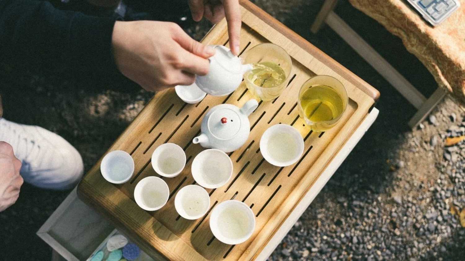 台湾茶器 竹里館 茶器セット 許美華 在銘 茶壷 茶杯 聞香杯 台北茶