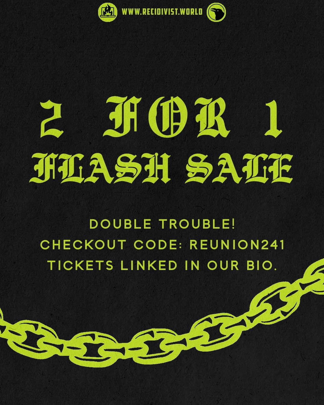 👀 You read that right &mdash; Buy 1, Get 1 Free.

For the first time ever, we&rsquo;re opening the gates a little wider for Reunion: As Above, So Below 😈✨

Bring your partner, your bestie, your partner in sin &mdash; or split the cost and double th