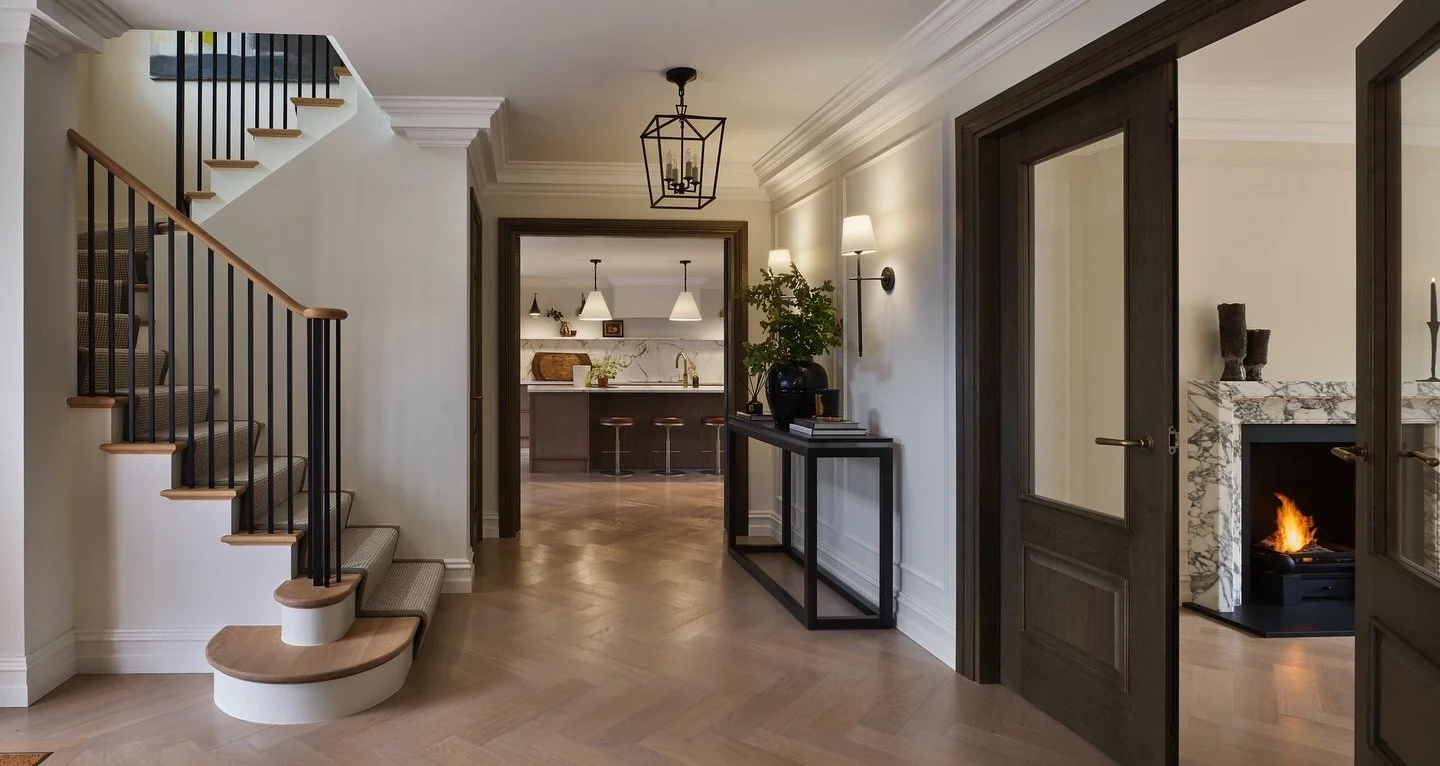 The final images are back from one of our most recent shoots. Here is the incredible entrance hall of our Roe House project. Swipe across to see the before and progress of this view ⬅️
&bull;
Project - Roe House
Architecture &amp; Interior fit out - 