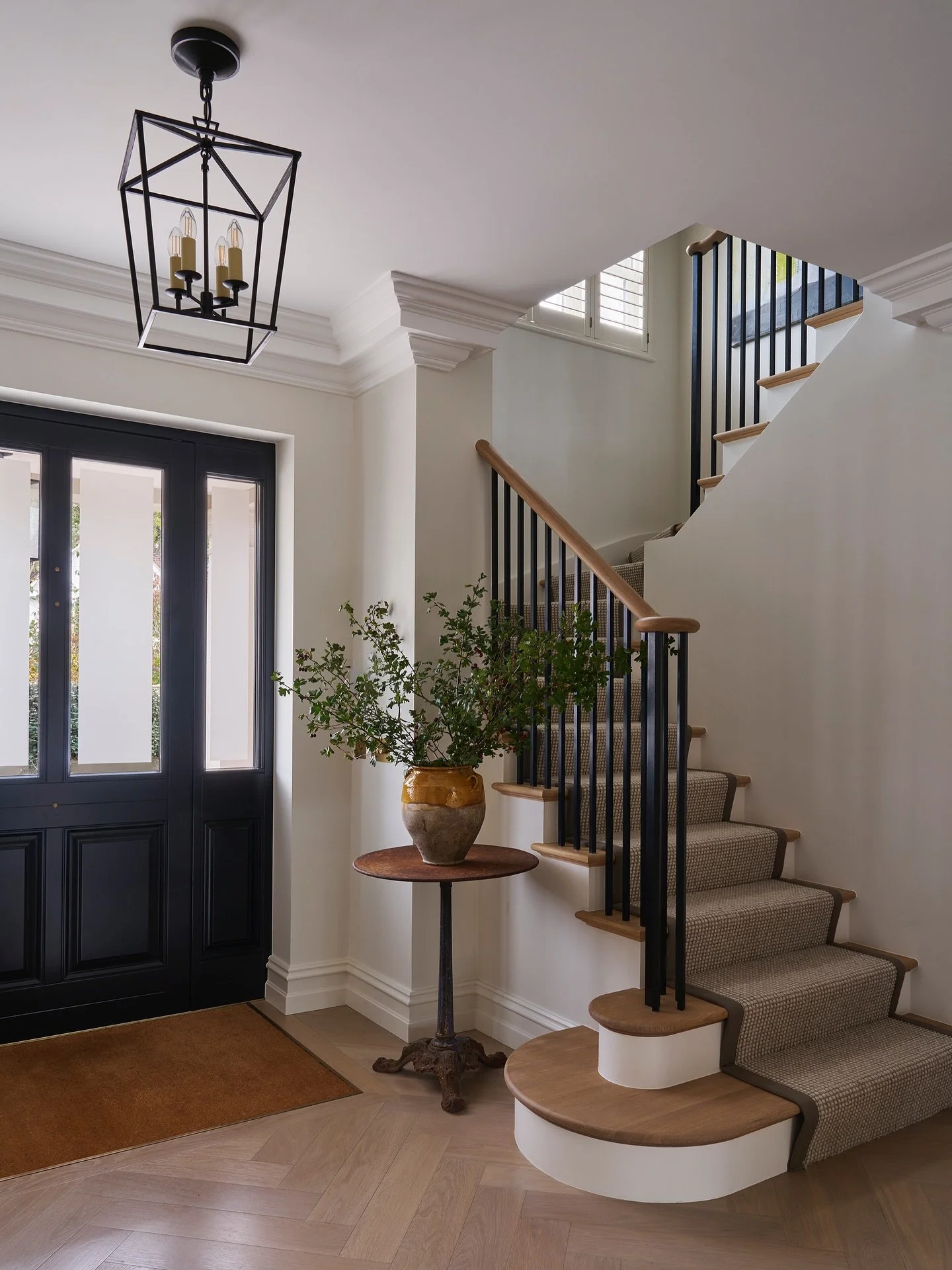 The entrance hall at our Roe House project. Swipe across the see the before and progress ⬅️. The space used to be quite dark with limited natural light and no view to our clients incredible garden. As part of the reconfiguration we created a much big