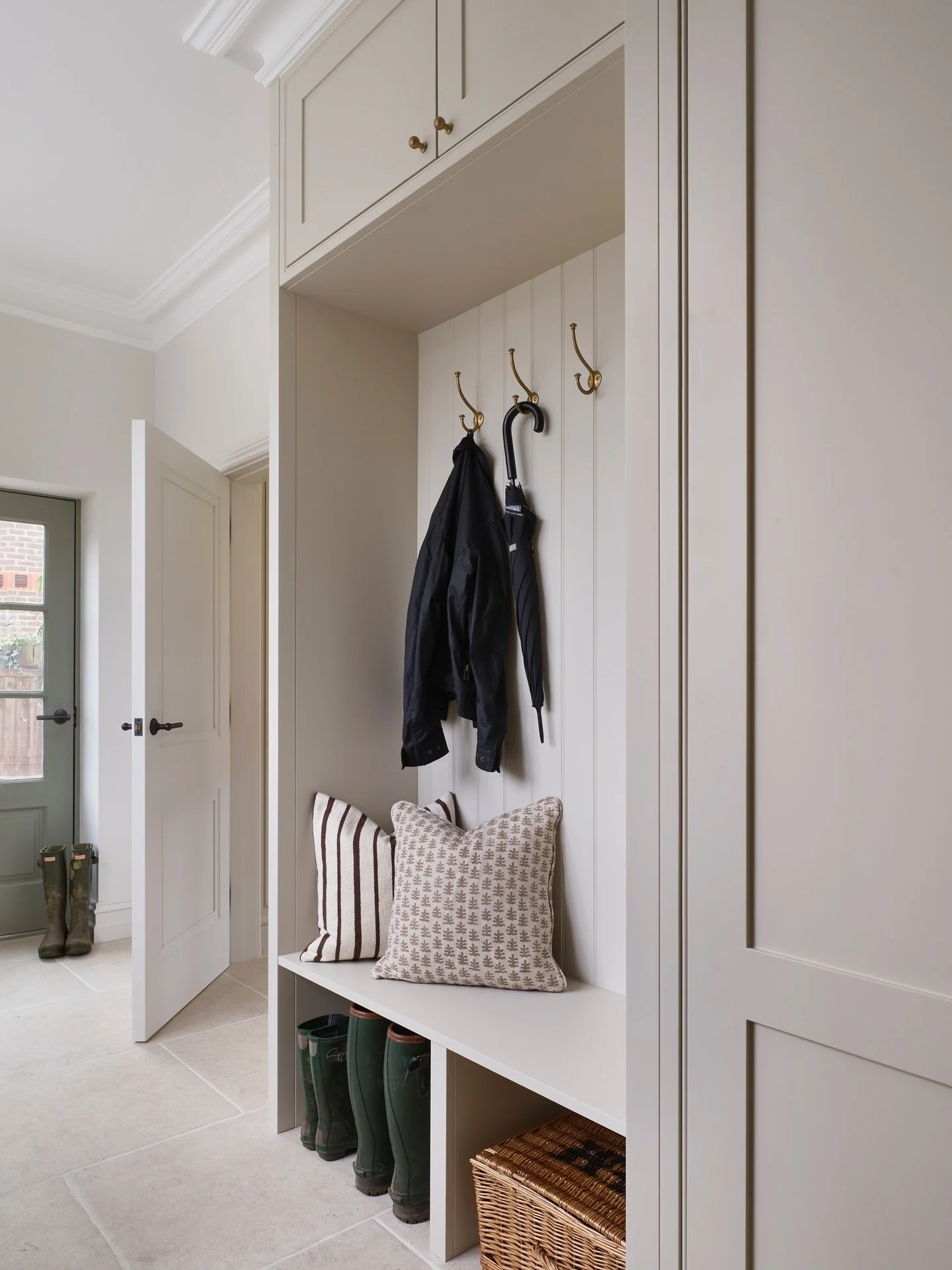 Will this rain ever stop? ☔️. This is when a boot room comes in handy. No wet and muddy shoes coming through the front door.
&bull;
Project - Beechwood
Architecture &amp; Interior Fit Out - @claire.totman.designs 
Photography - @darrenchung74 📸 
&bu