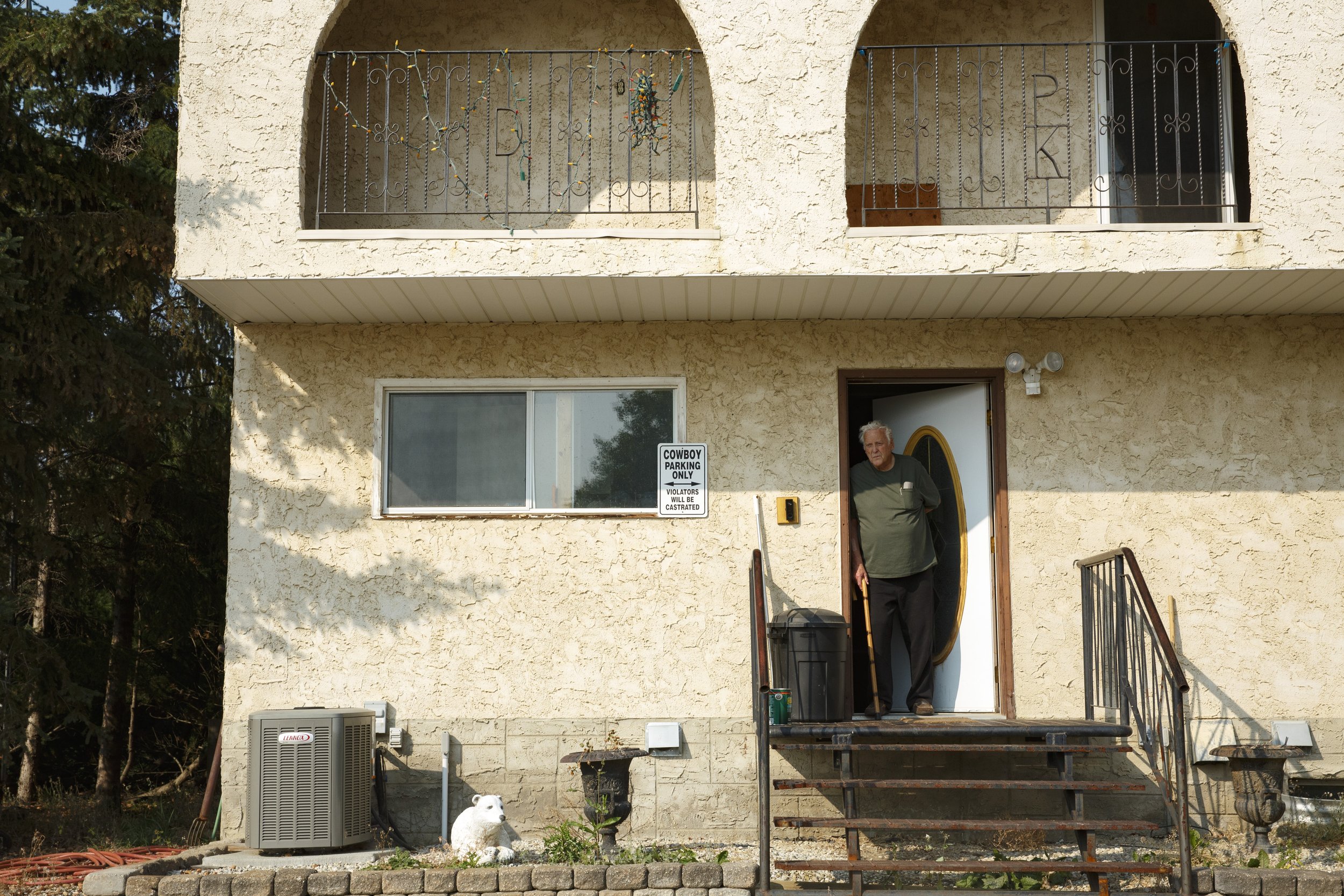 Dennis Byrne at his home in Warburg, Alberta, about an hour outside Edmonton. He is one of dozens of landowners across the province who received rent payments from oil and gas companies leasing their property to access oil. But now, the checks have s