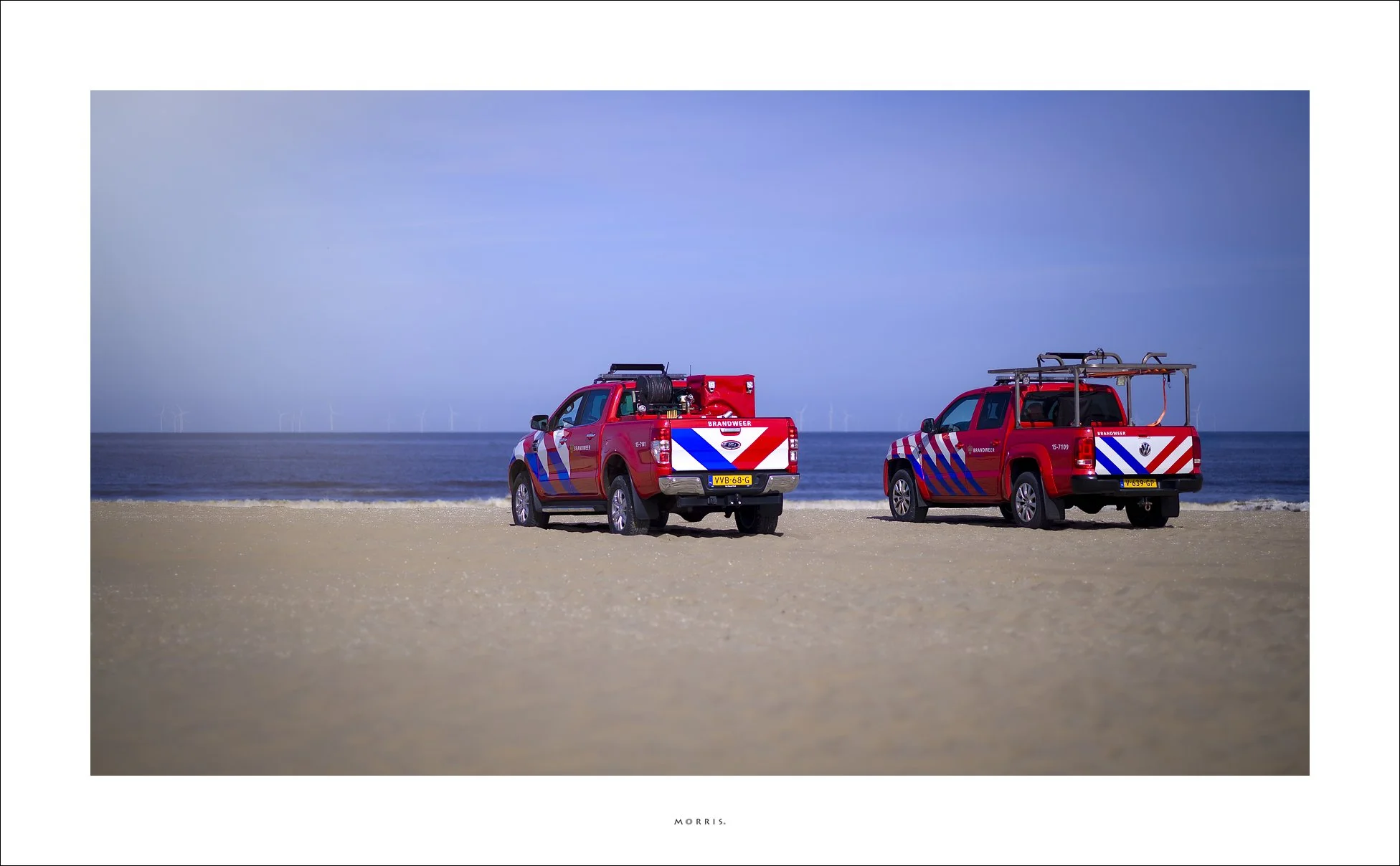 Firefighters on the beach in Scheveningen