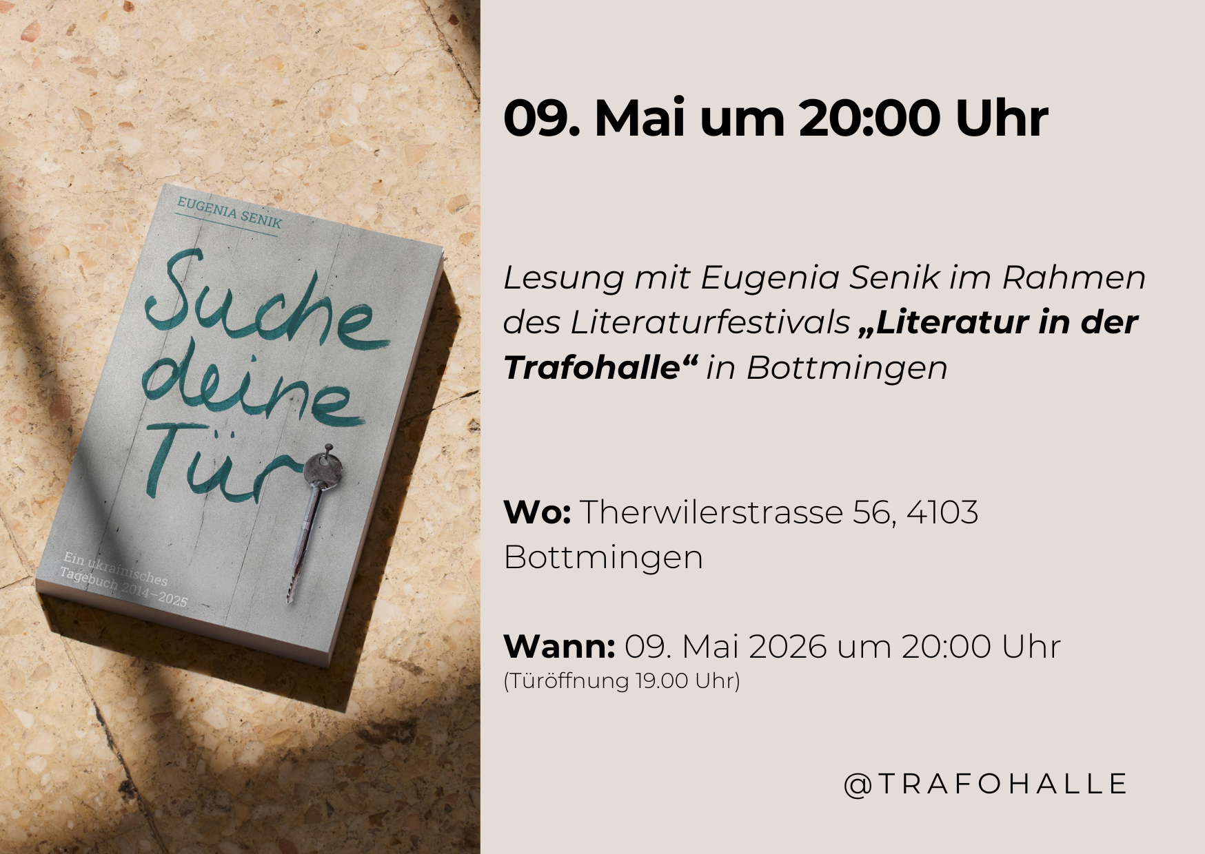 Lesung im Rahmen des Literaturfestivals „Literatur in der Trafohalle“