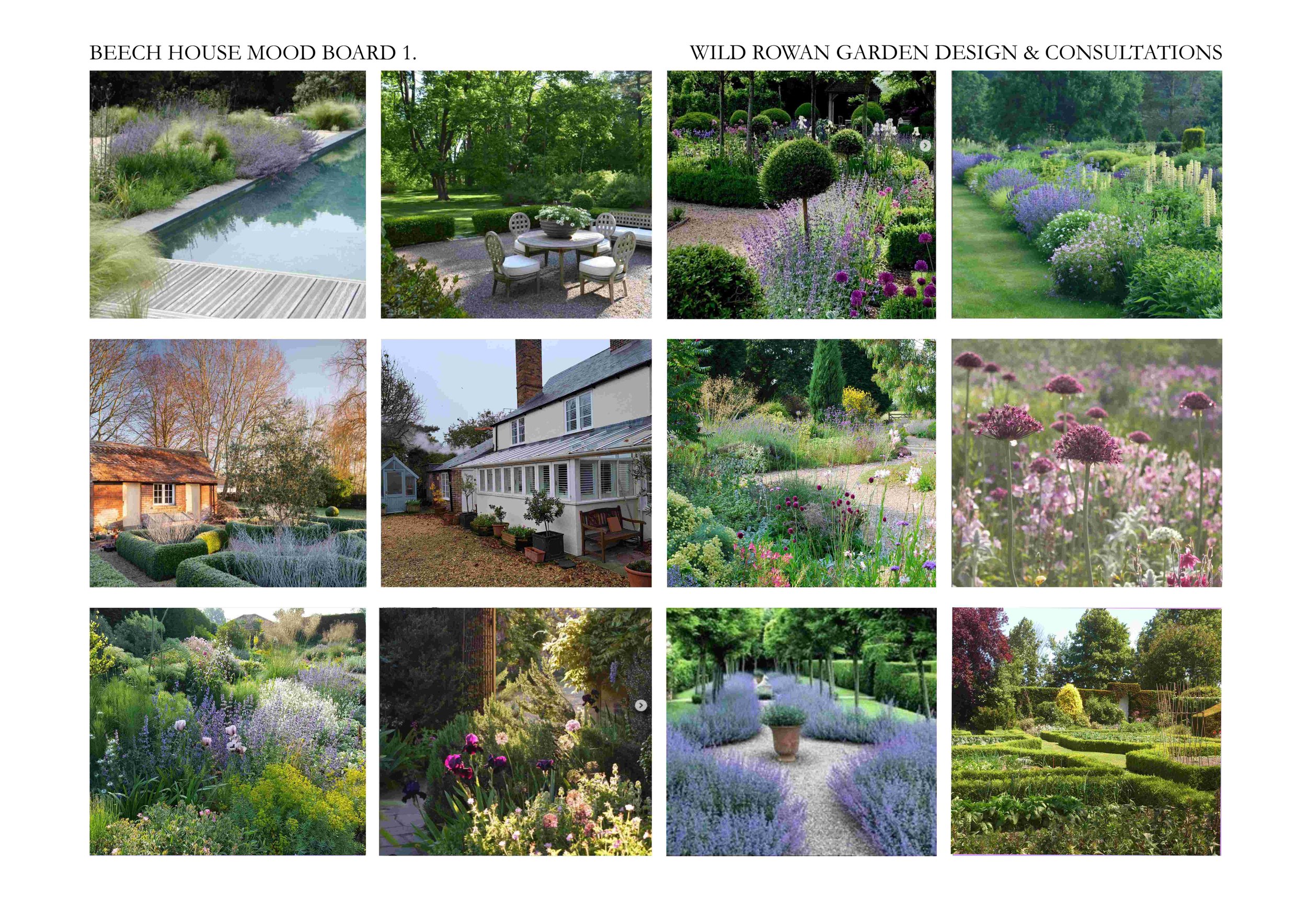 Mood board made up solely for the suggesting of ideas and are not my own photos.