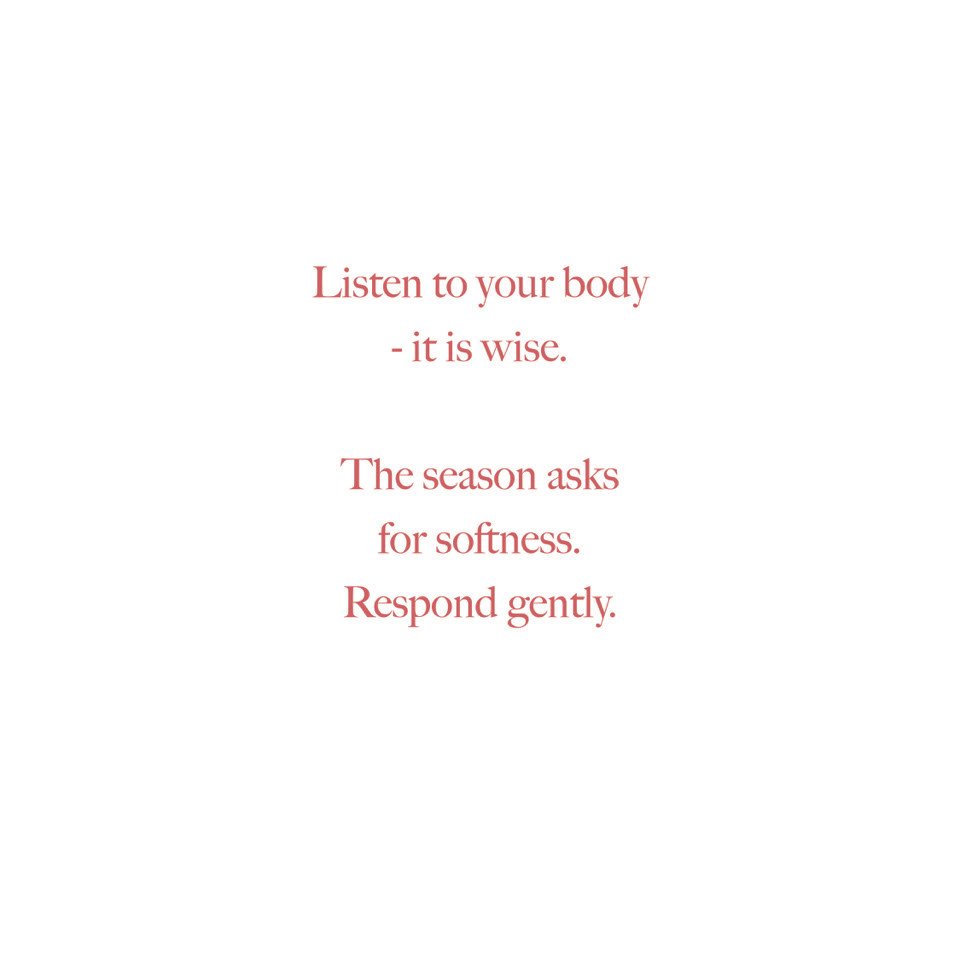 🌸✨ Are you feeling the pull towards gentleness this season? 🌿✨ ⁠
⁠
Gently listen closely to your body&mdash;it has the wisdom you need. As the days grow shorter and nature shifts, embrace the softness within you. Instead of pushing through, let you