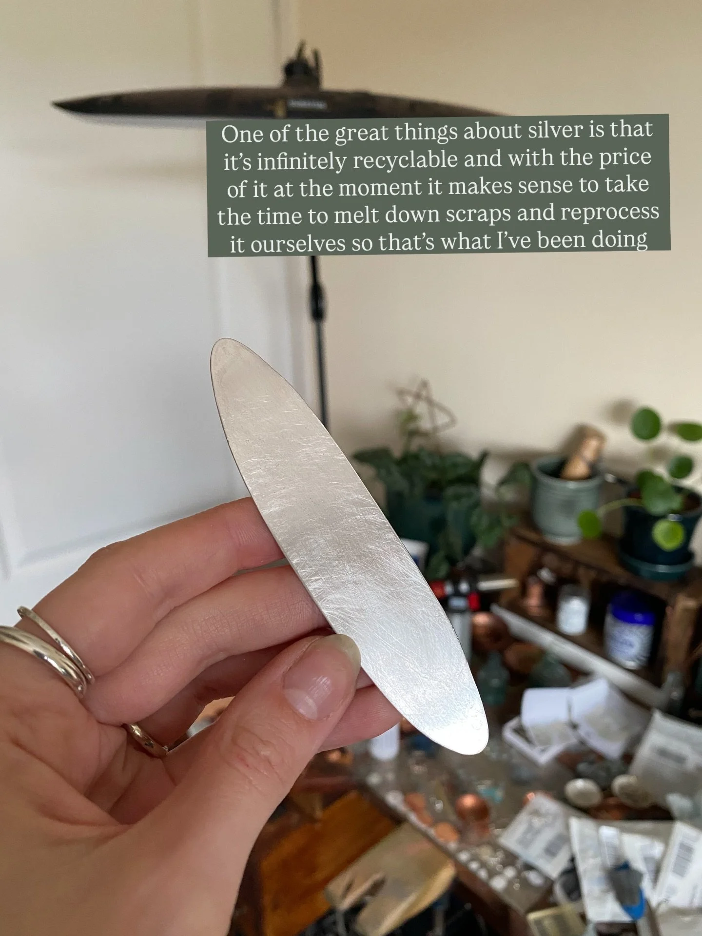 Swipe across to see me turning some silver scraps into a shiny puddle 🪩🔥

Milling silver sheet does not compare to staring at a spreadsheet all day 😵&zwj;💫

#contemporaryjeweller #enamelartist