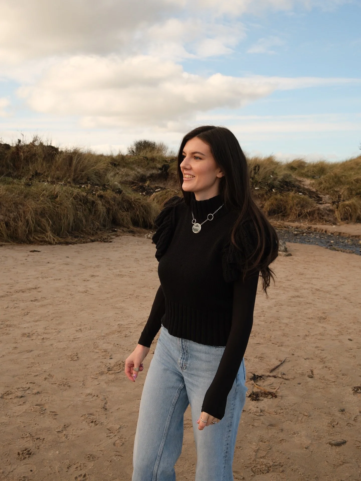 It was so good to be back on the North East coast over the weekend gathering inspiration for new pieces. And we got lucky with some sunshine! I&rsquo;m wearing one of my new large enamel necklaces in these images taken by my lovely photo man @oliver_