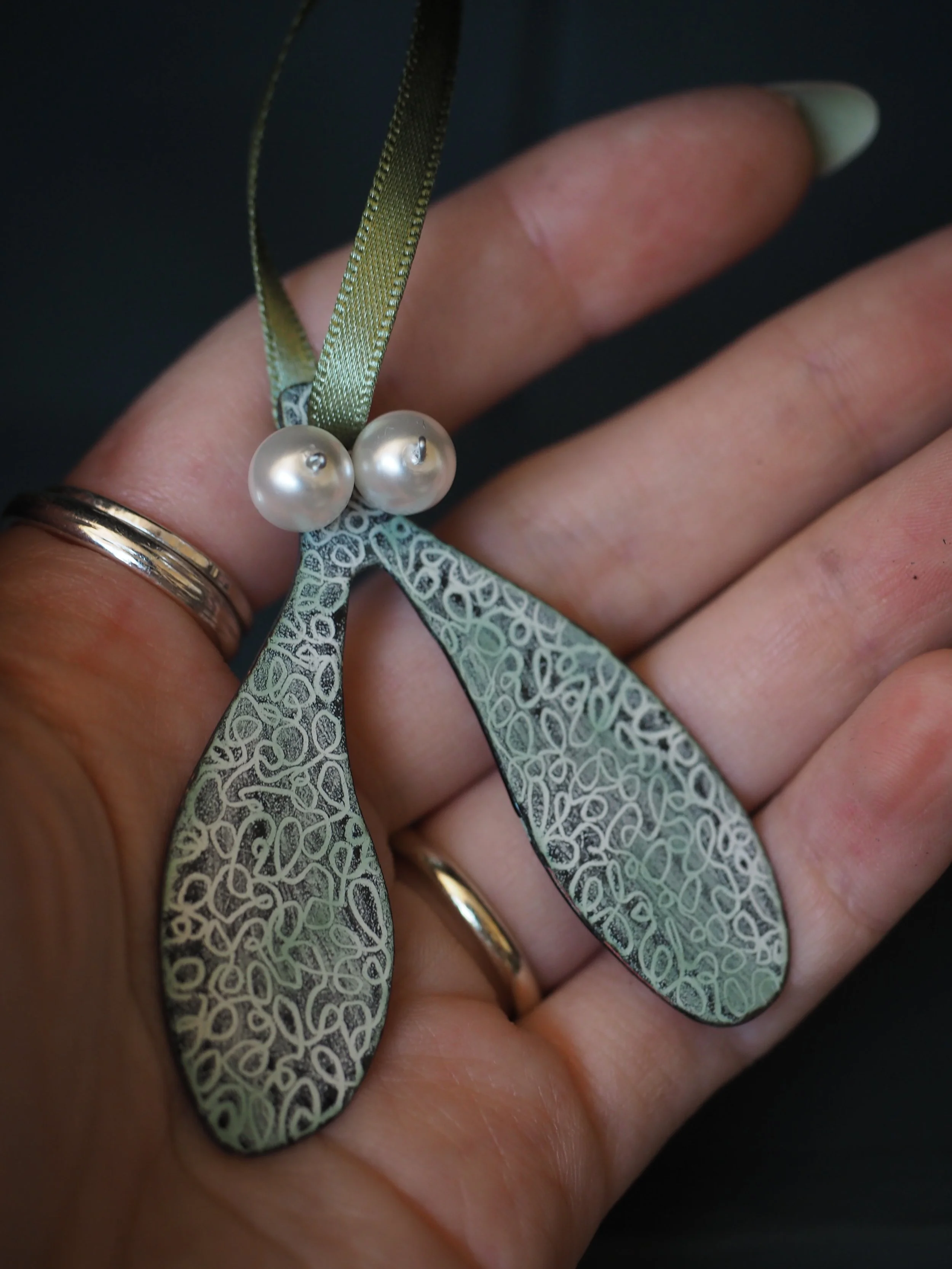 Enamel Mistletoe Decoration