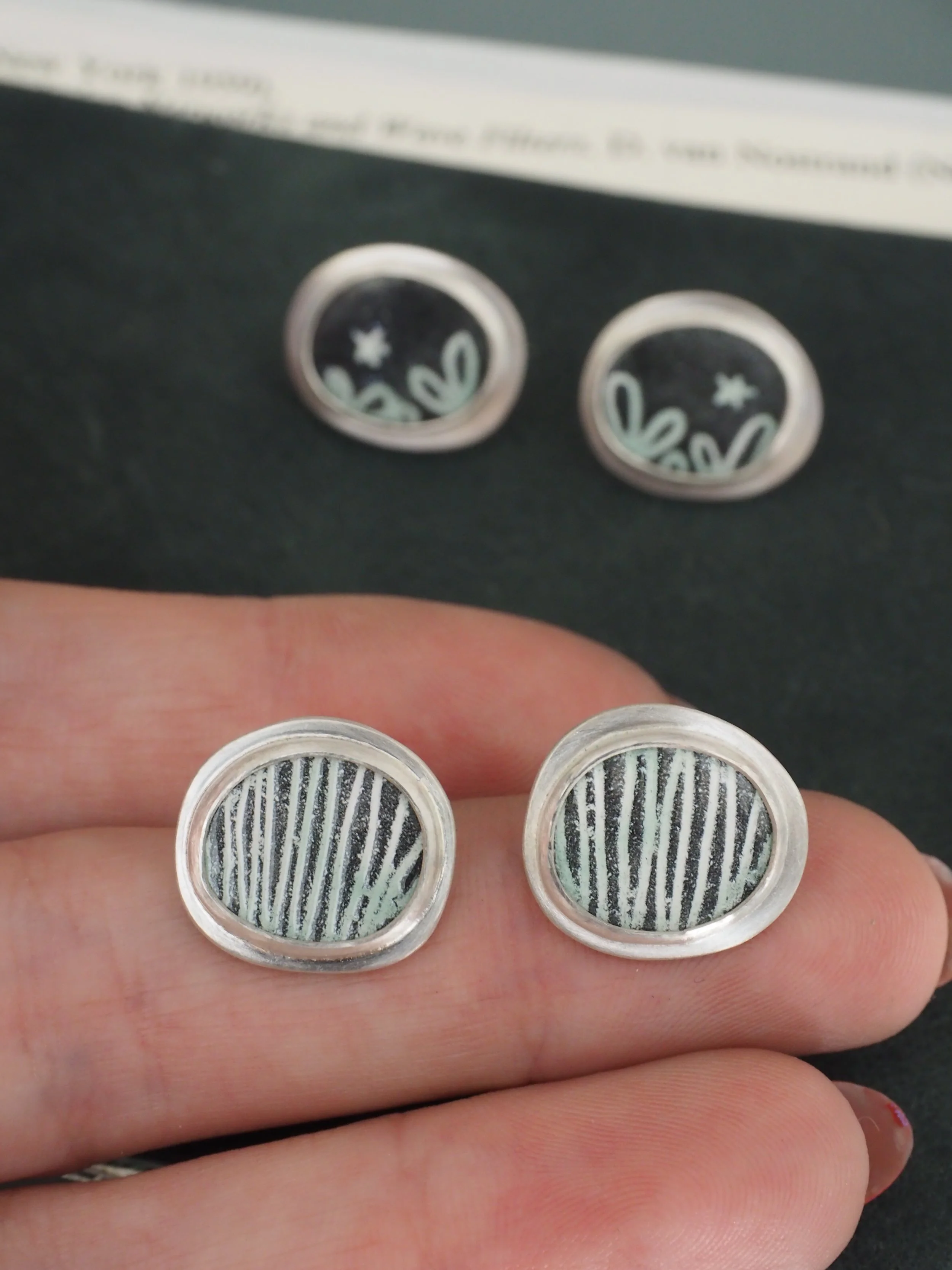 Sophie Victoria Anderson flat enamel studs striped 1.JPG