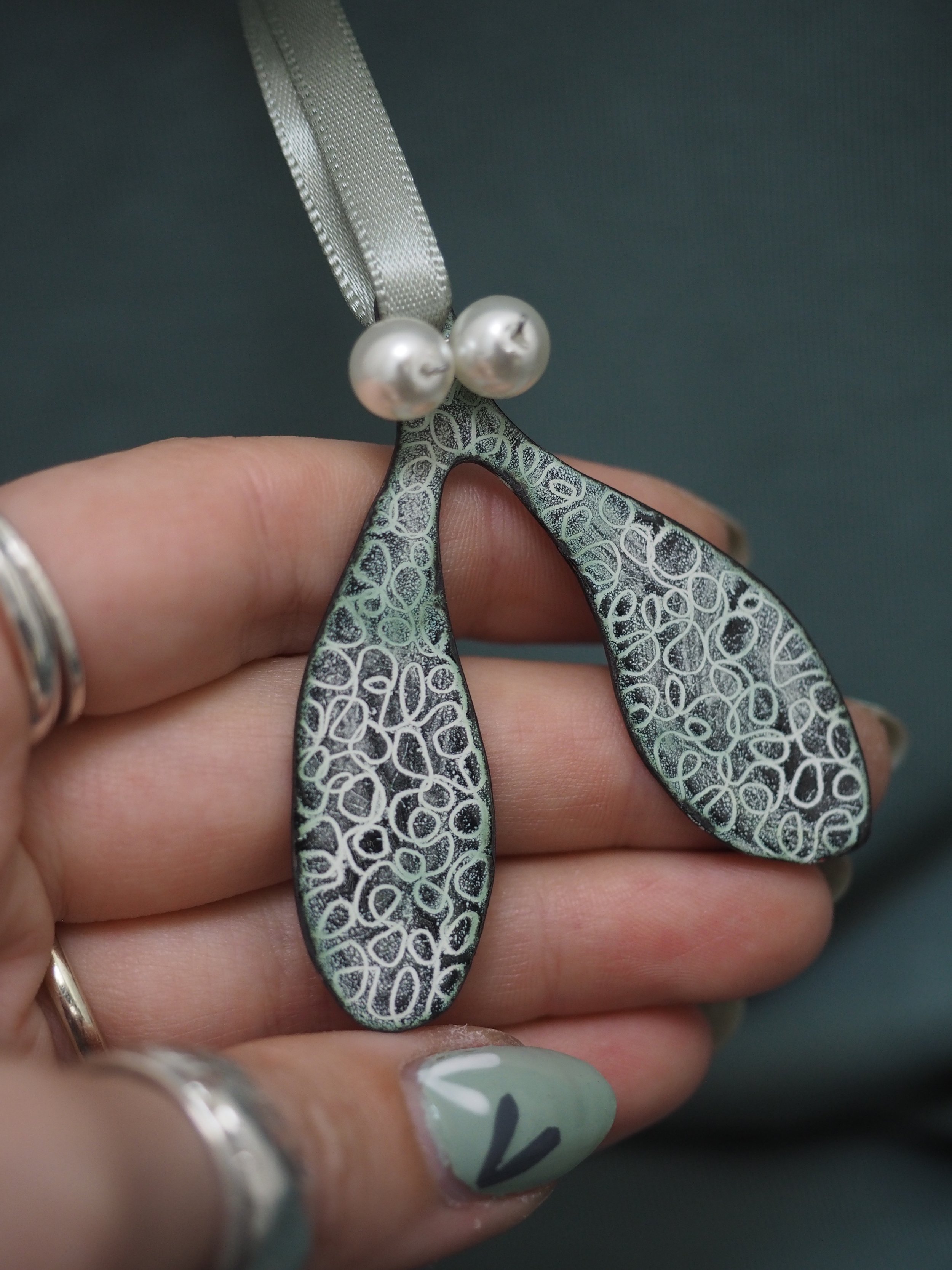 Enamel Mistletoe Decoration