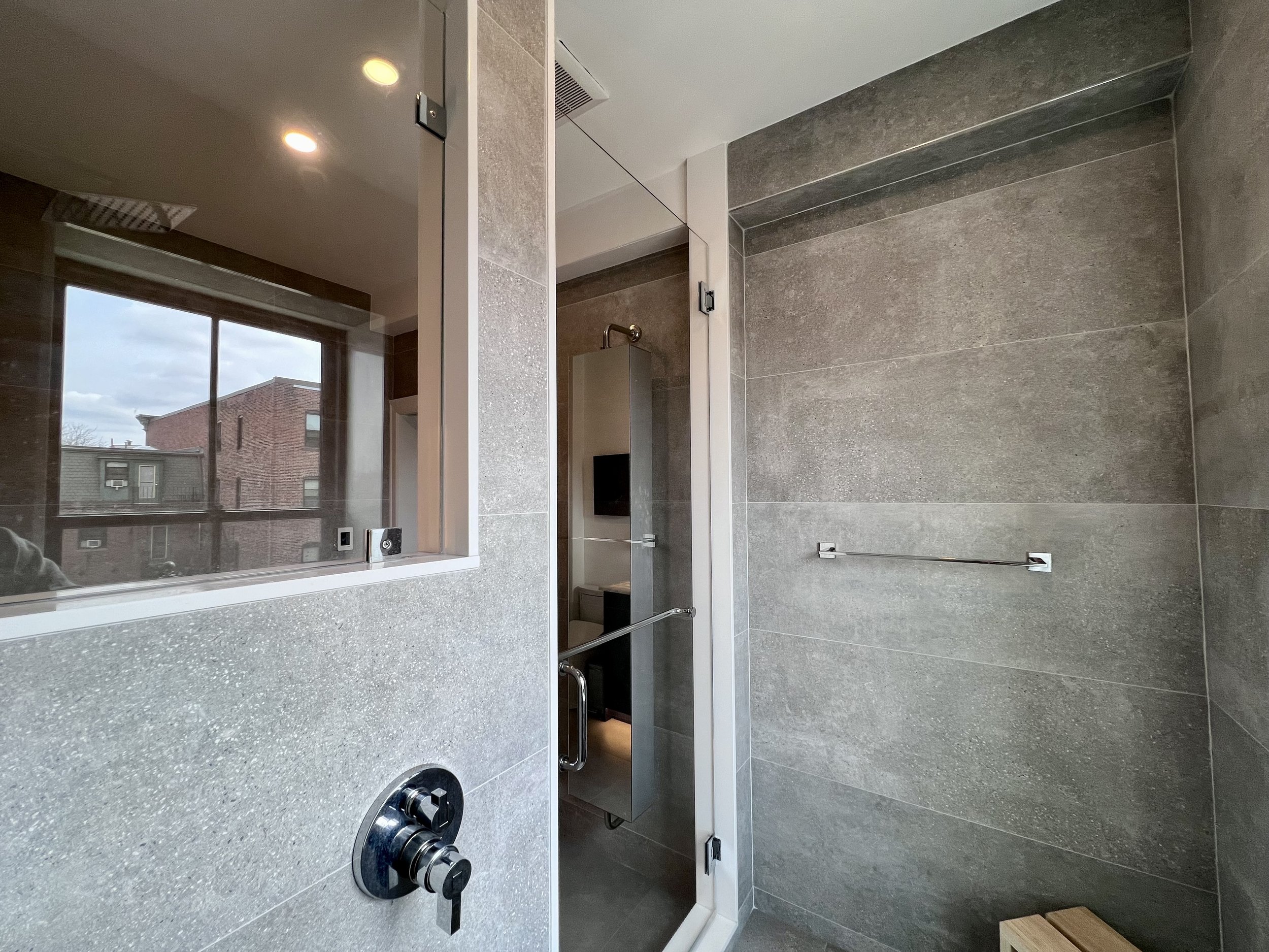 Blue and gray Bathroom