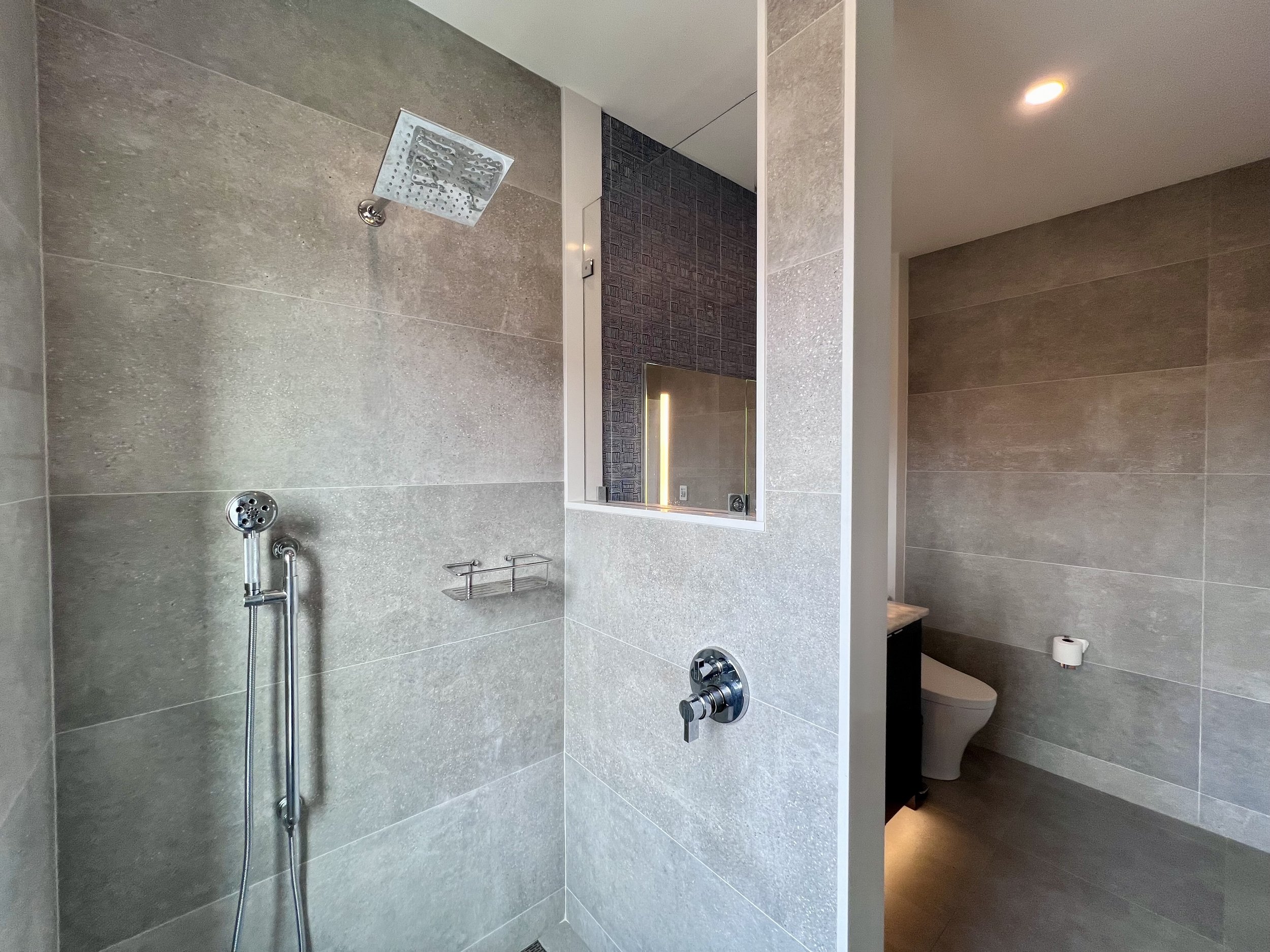 Blue and gray Bathroom