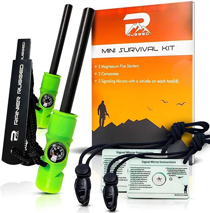 Rainier Rugged 5-in-1 Glow-in-The-Dark Fire Starters Kits