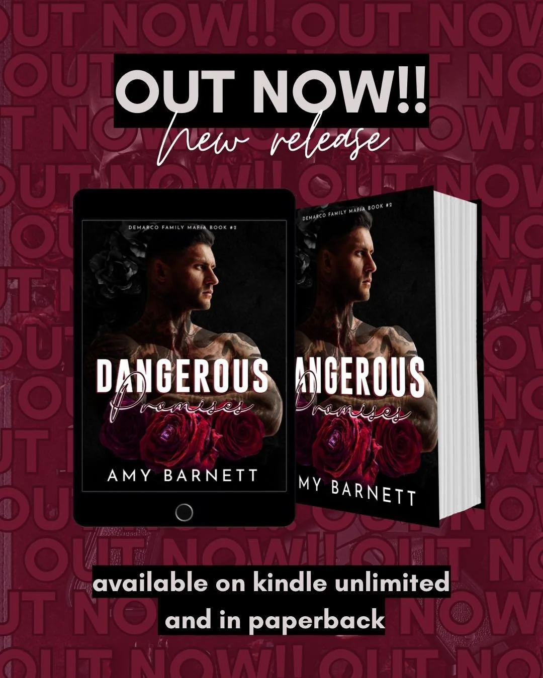 Well that&rsquo;s that! Dangerous Promises is officially out in the world. Here&rsquo;s hoping you love it &hearts;️ thank you to all who helped support this release, I am truly grateful 🫶 

🥀Dangerous Promises🥀 follows Sage and Alexei as they see