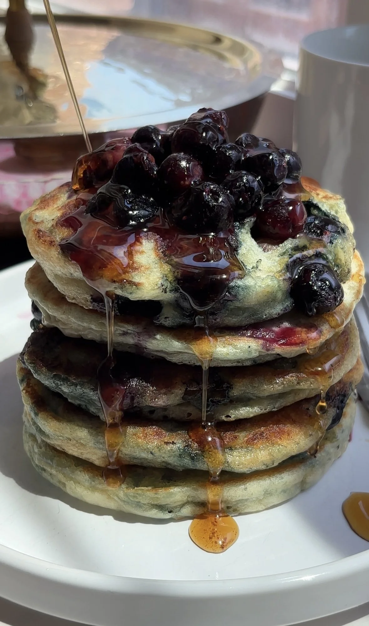 Greek Yogurt Blueberry Pancakes