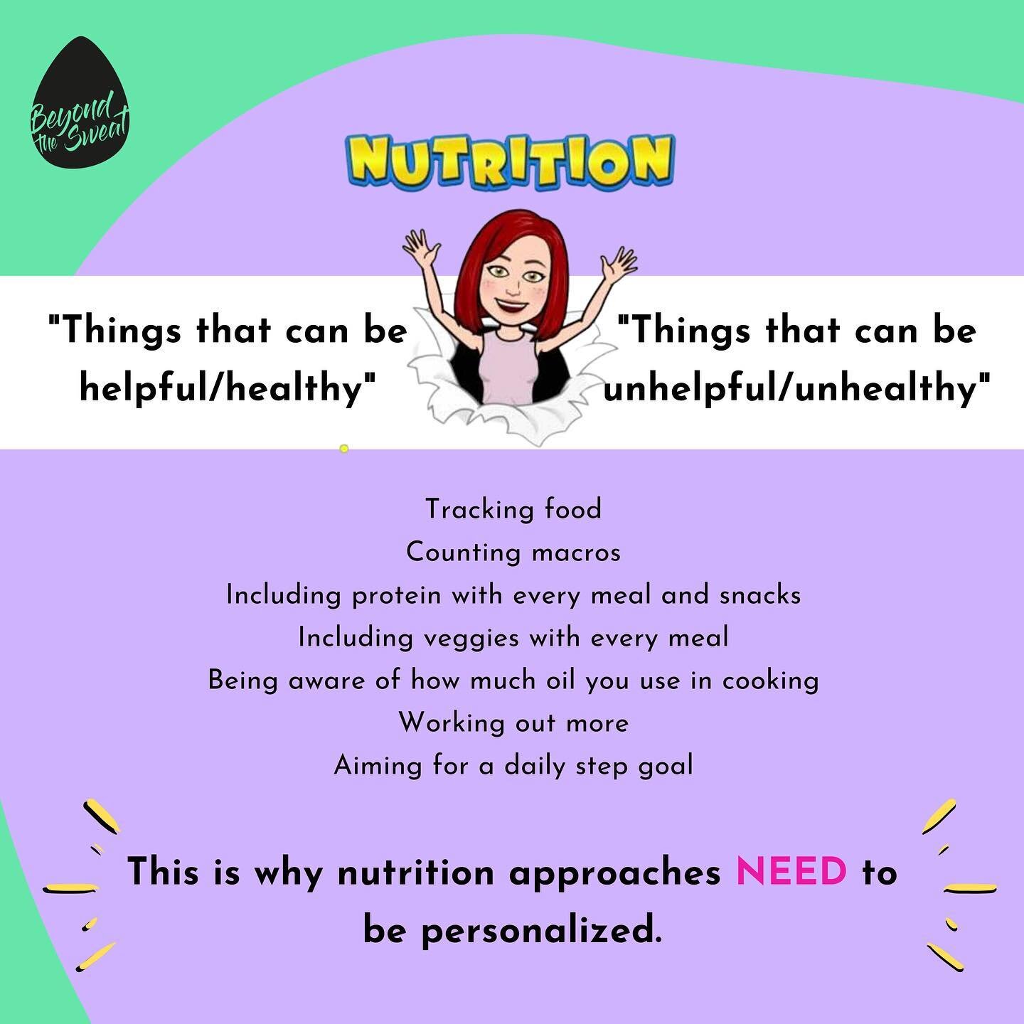 One size does not fit all when it comes to nutrition and lifestyle change.

If someone is starting from zero, many of the above interventions might be mainly helpful (yes, there would still be nuance. 

Many of us may well have used these when WE wer