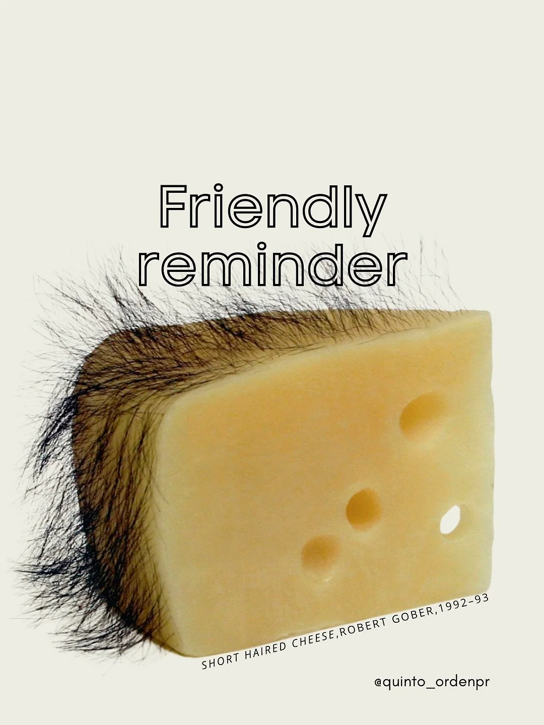 Friendly reminder 🧀

 &iquest;Qu&eacute; mejor manera de comenzar a mostrar tu arte que participando en la convocatoria Barrio Adentro de Caf&eacute; Quinto Orden?
Tienes hasta el 12 de octubre de 2025 a las 11:59 p.m. para enviar tu propuesta.