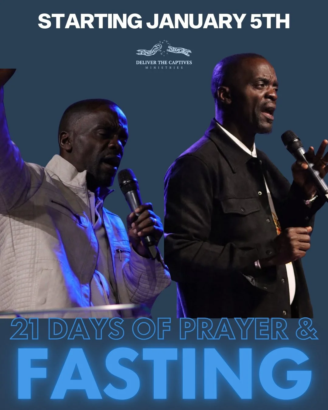 🔥 21 DAYS OF PRAYER &amp; FASTING 🔥
Starting January 5th &mdash; let&rsquo;s begin the year consecrated, focused, and expecting breakthrough.

🕊️ Oil Change Deliverance Service
📅 January 10th at 10AM
⚠️ This will be the ONLY second Saturday servi