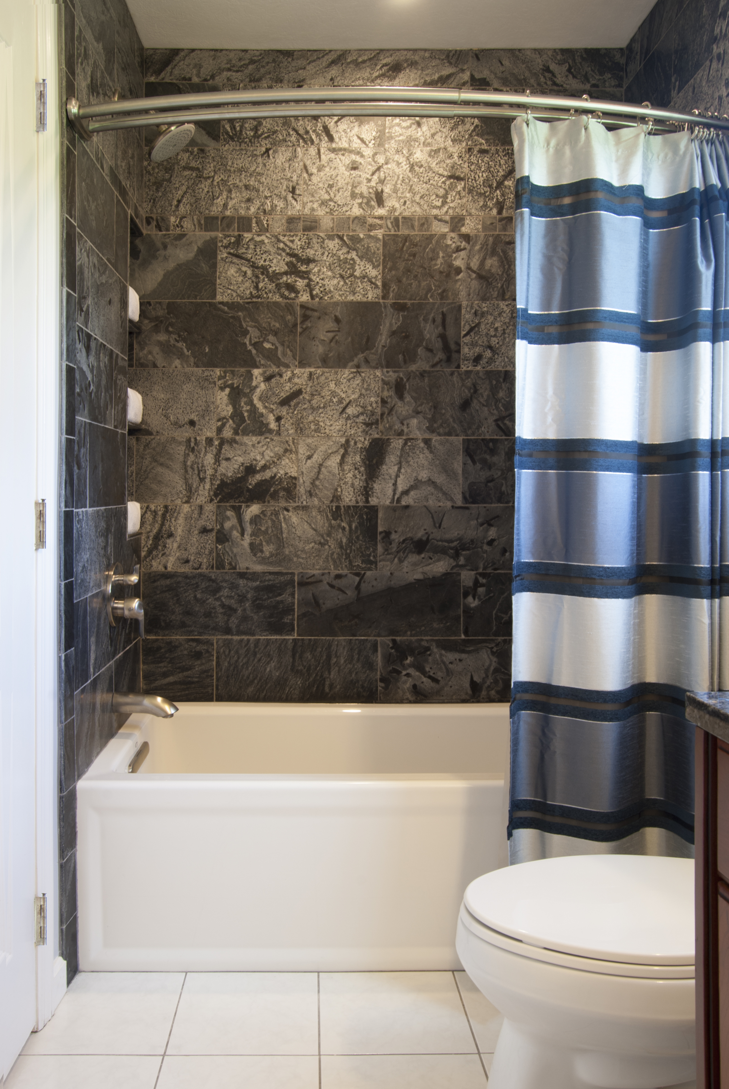 modern slate tub & shower