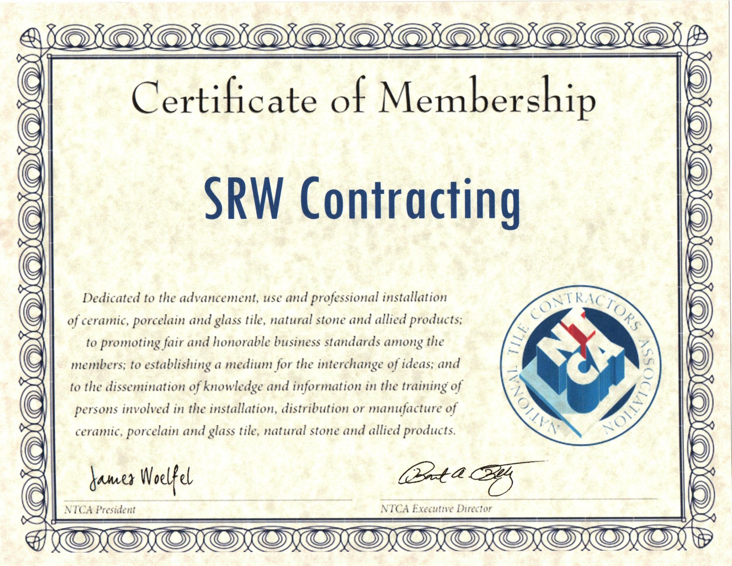 NTCA Membership for SRW Contracting {original}