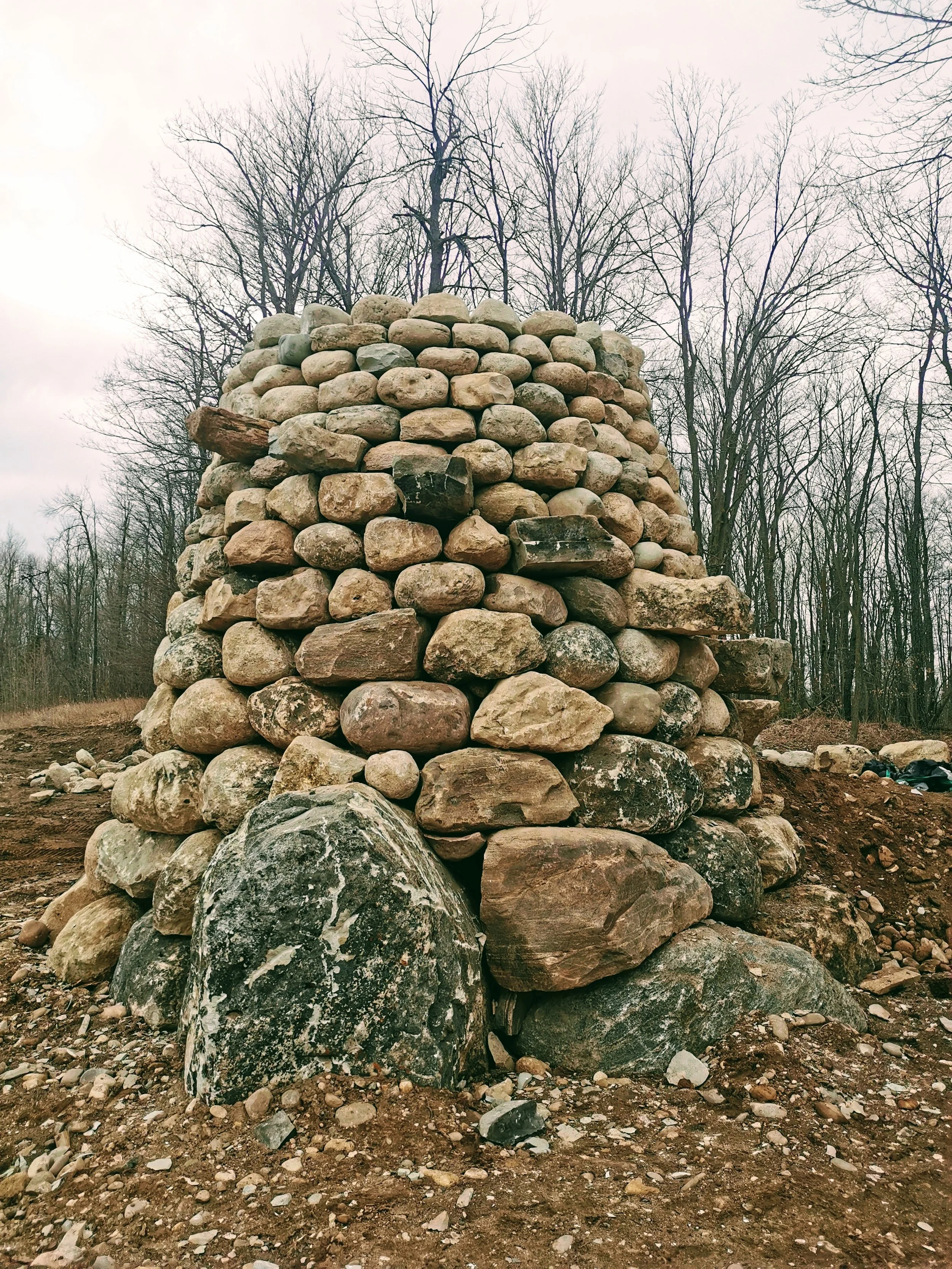 Fieldstone Cairn - 14' Height with step stiles