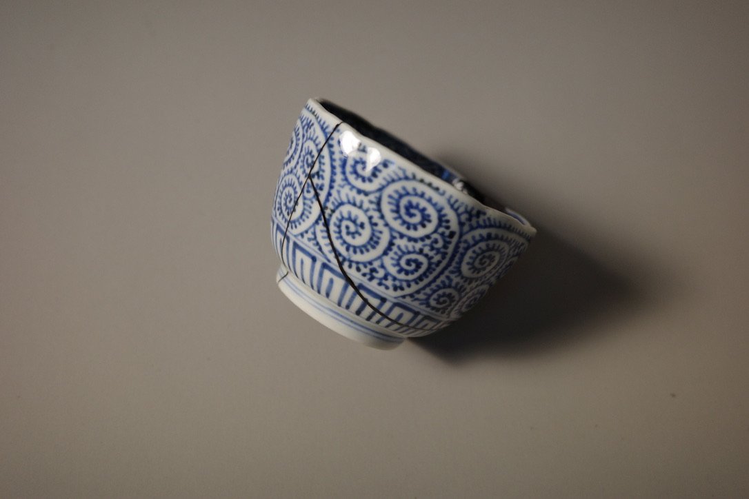 Traditional Kintsugi with black lacquer