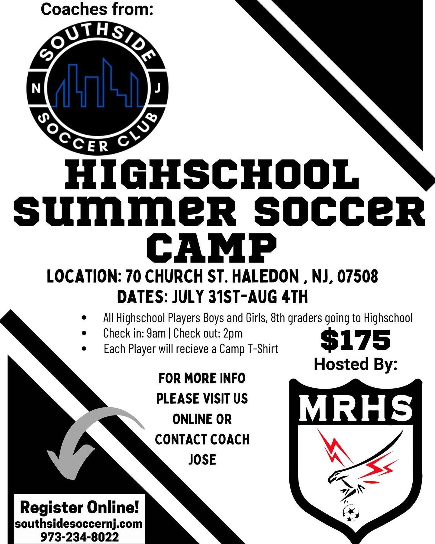 We haven't forgotten about you Highschool Players! Register for our Summer Camp Now! ⚽️💪☀️

🔗 IN BIO!

#haledon #northhaledon #prospectpark #paterson #passaiccountynj #njsoccer #usyouthsoccer