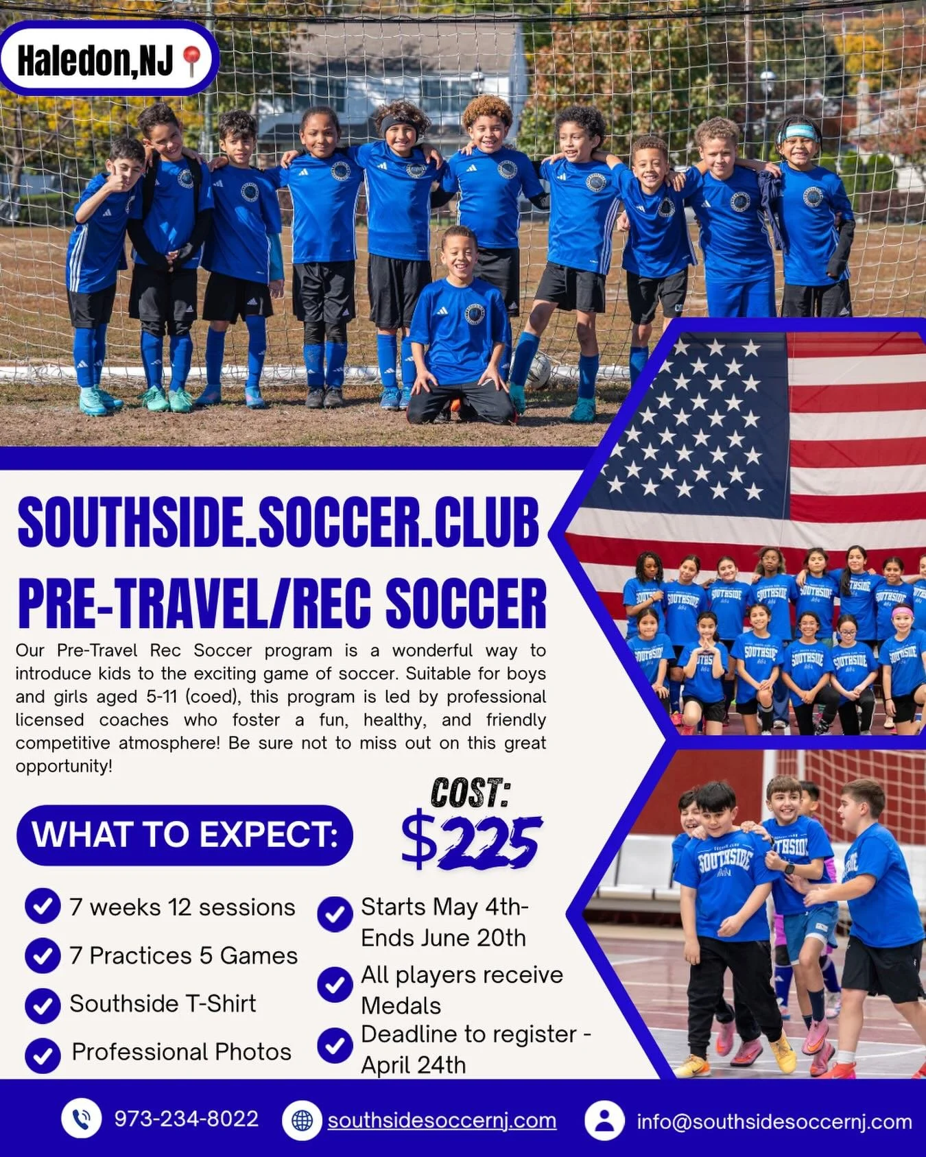 Southside Soccer Club is excited to introduce our very first Rec Program! 🔵⚪️

This program is the perfect pre-travel experience for young players who want to discover their passion for the beautiful game. ⚽️🔥 It&rsquo;s designed to help new player